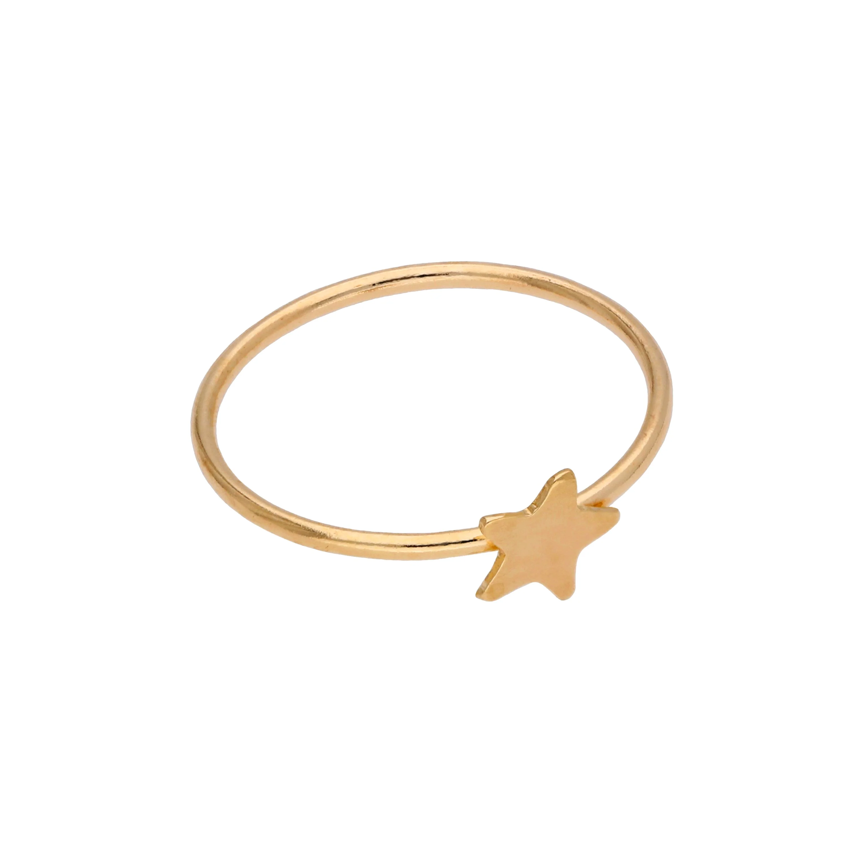 14ct Gold Star Open Hoop 9mm 22Ga Nose Ring