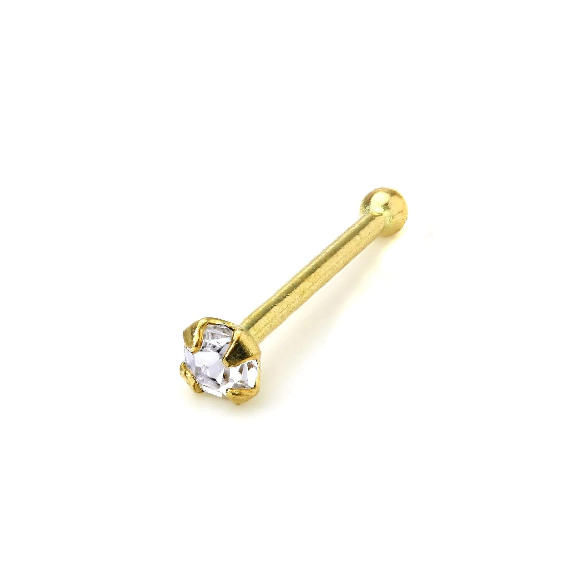 9ct Gold & 1.5mm CZ Crystal Prong Set Ball End Nose Pin - Image 10