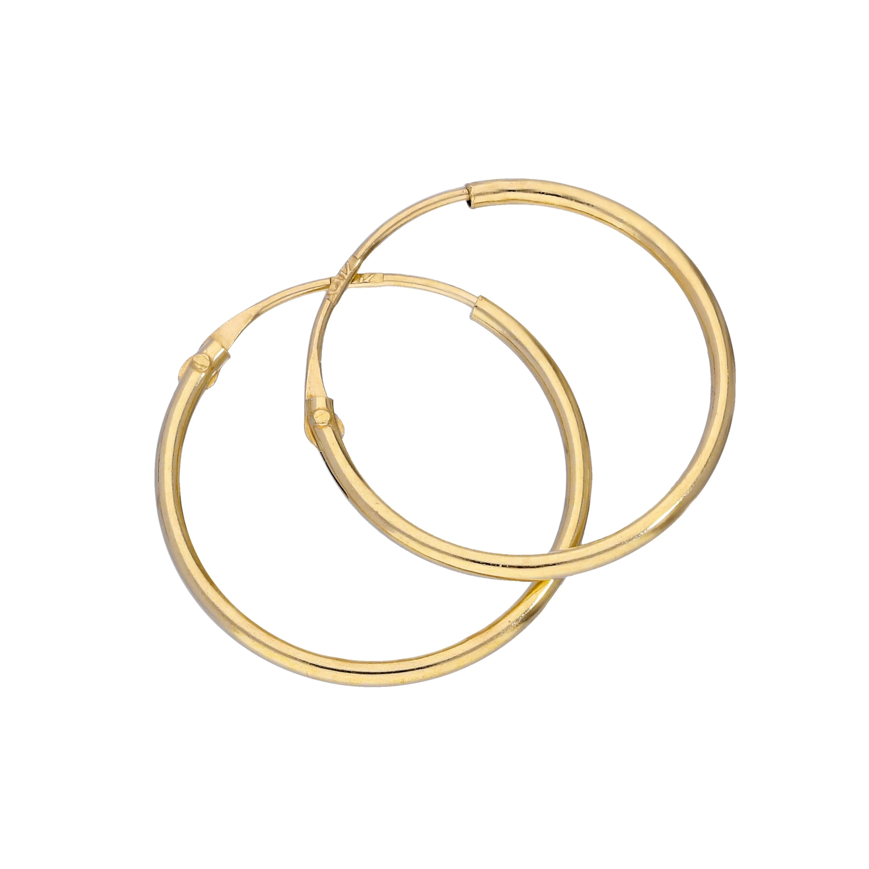 9ct Gold 12mm Sleeper Hoop Earrings