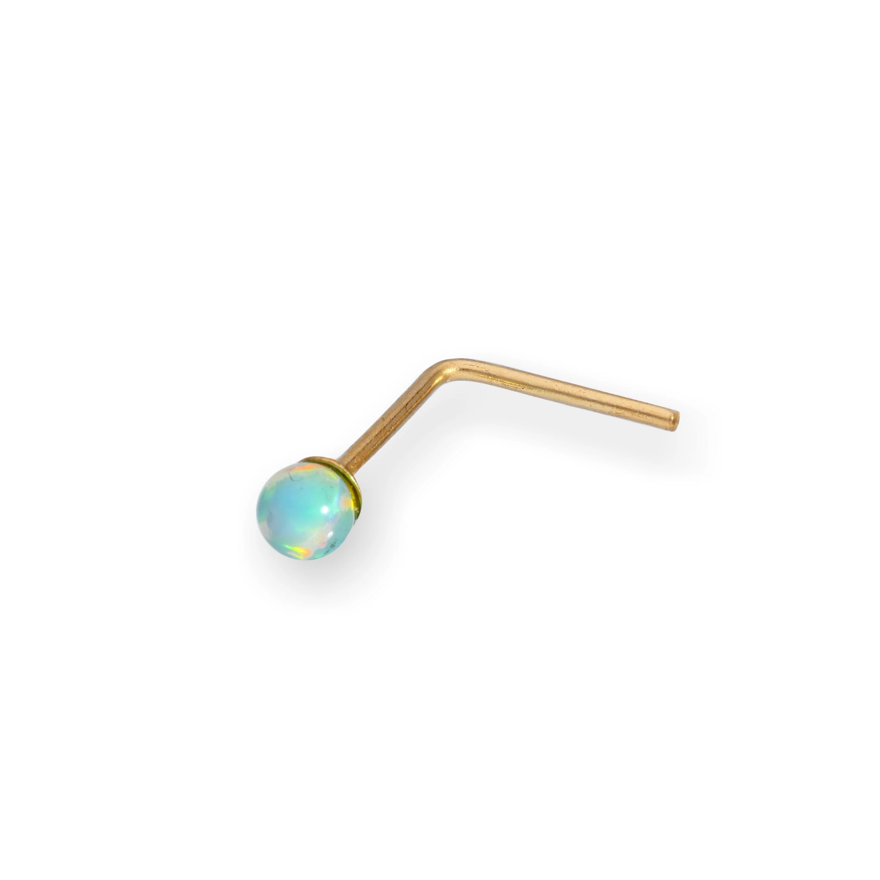 9ct Gold 2.5mm Coloured Opal Stone Nose Studs - Image 3