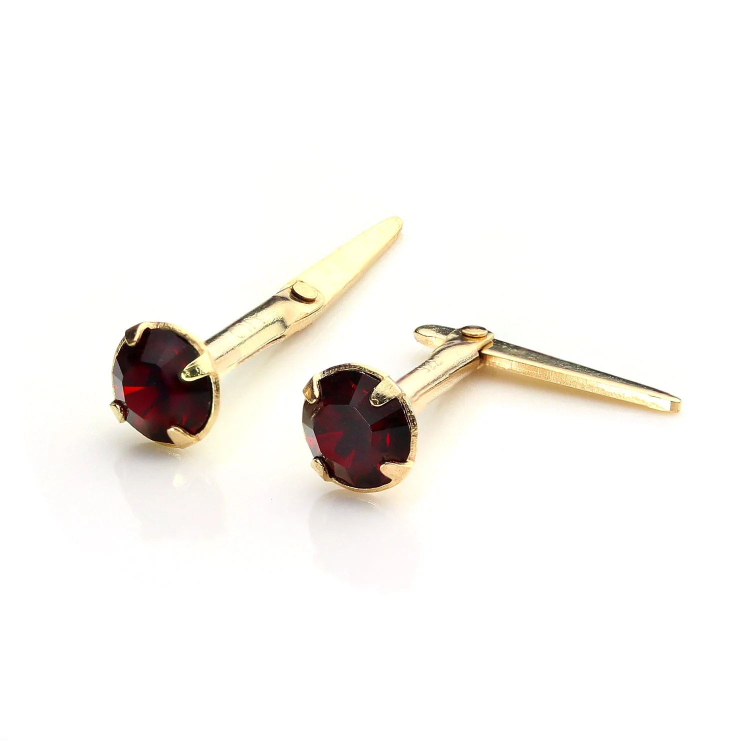 9ct Gold Andralok Stud Earrings with 3mm Crystal - Image 2