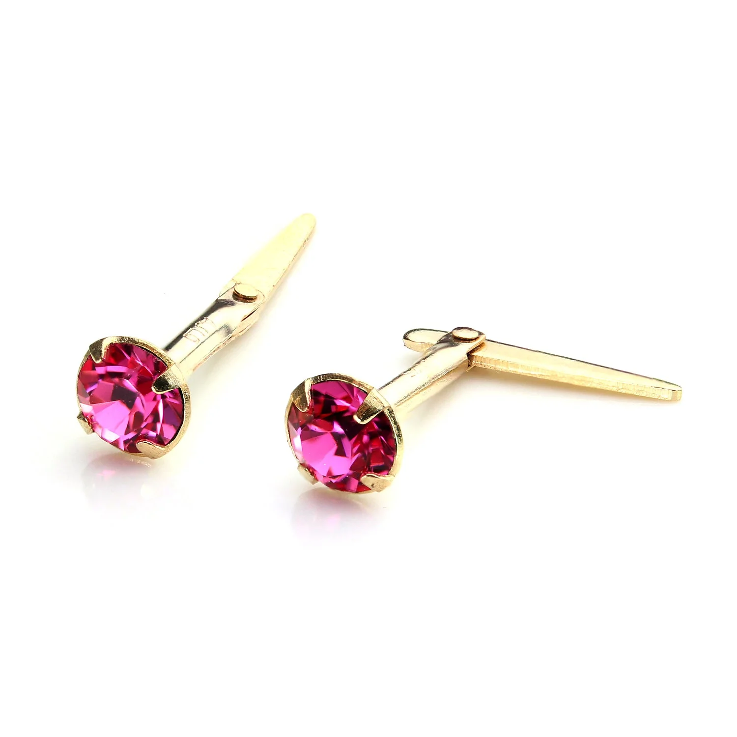 9ct Gold Andralok Stud Earrings with 3mm Crystal - Image 3