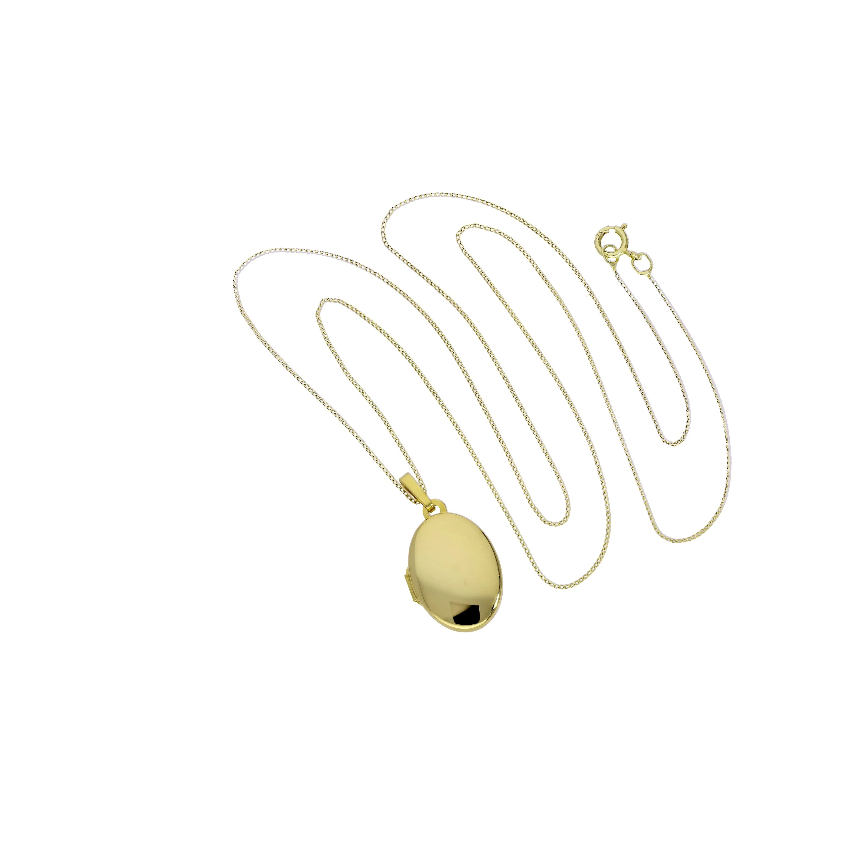 9ct Gold Engravable Oval Locket on Chain 16 - 20 Inches - Image 4