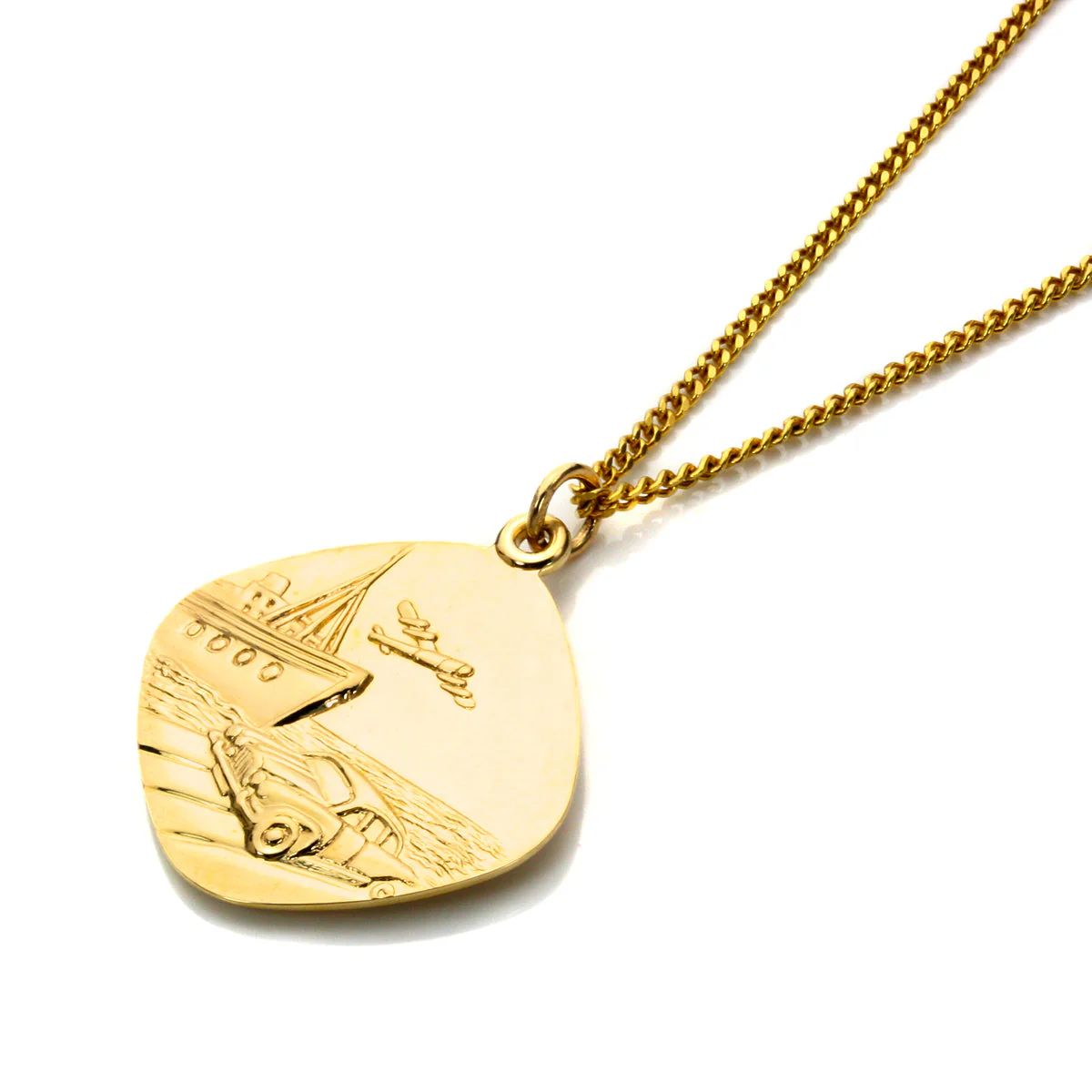 9ct Gold Large Reversible Square Saint Christopher Pendant - 16 - 20 Inches - Image 3