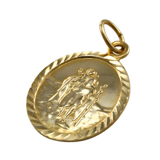 9ct Gold Oval Saint Christopher Pendant - Image 2