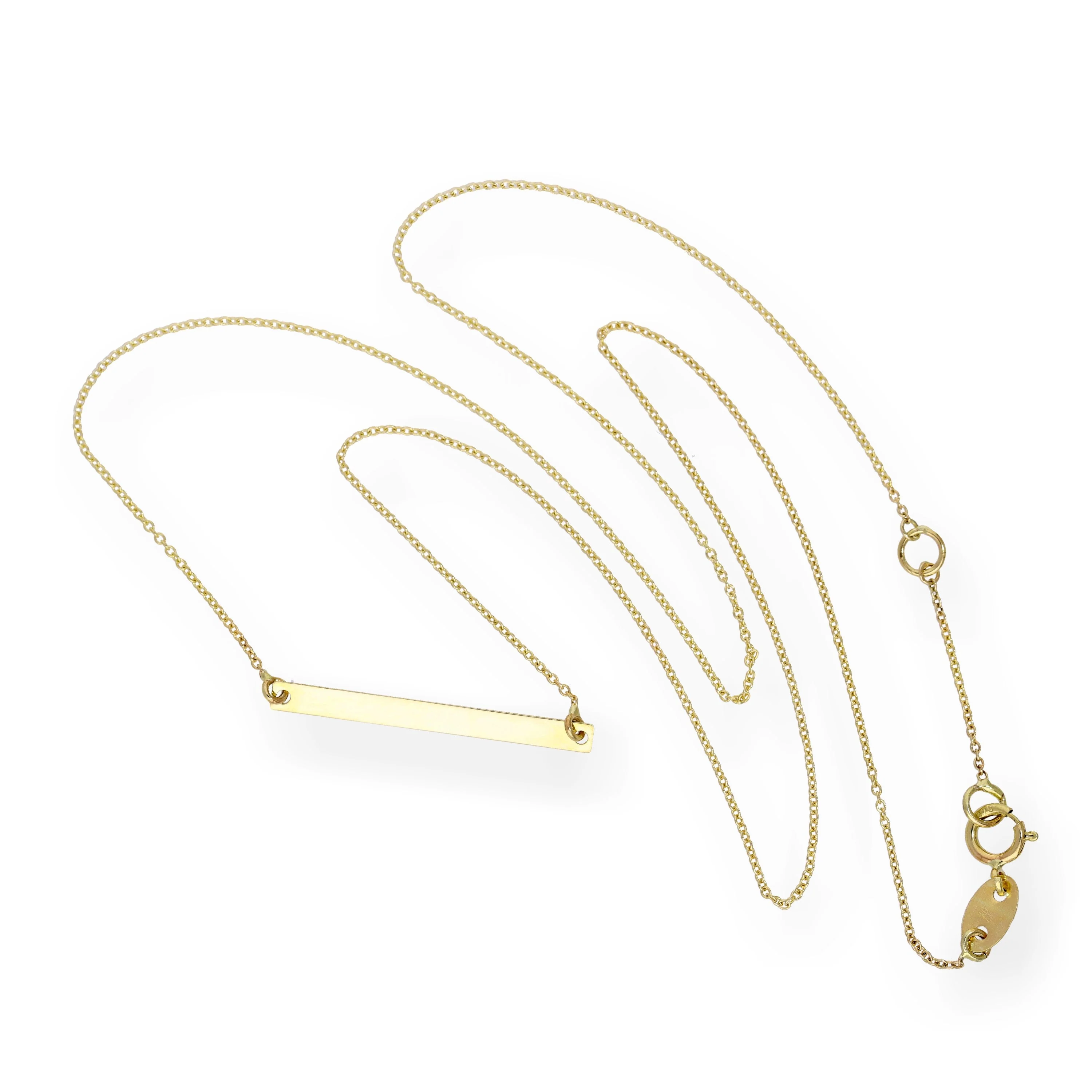 9ct Gold Thin ID Plate Necklace - Image 5