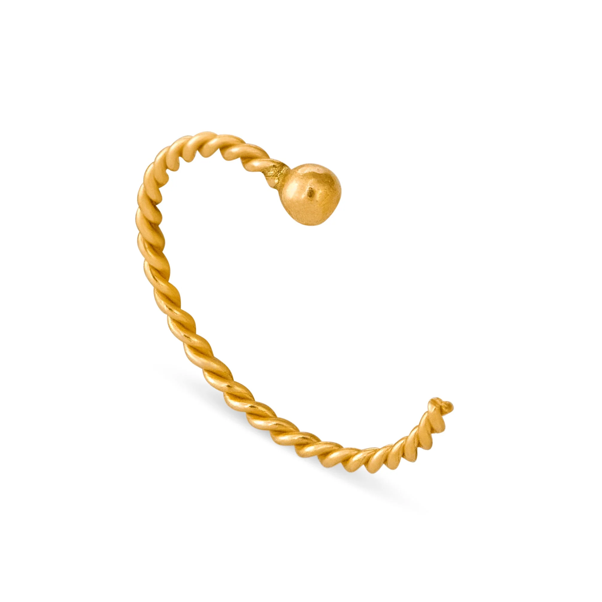 9ct Gold Twisted Open Hoop 8mm 22Ga Nose Ring - Image 2