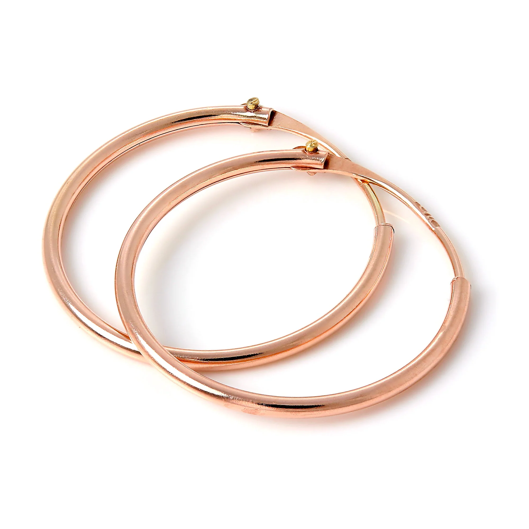 9ct Rose Gold Light Sleeper Hoop Earrings 10mm - 13mm - Image 3