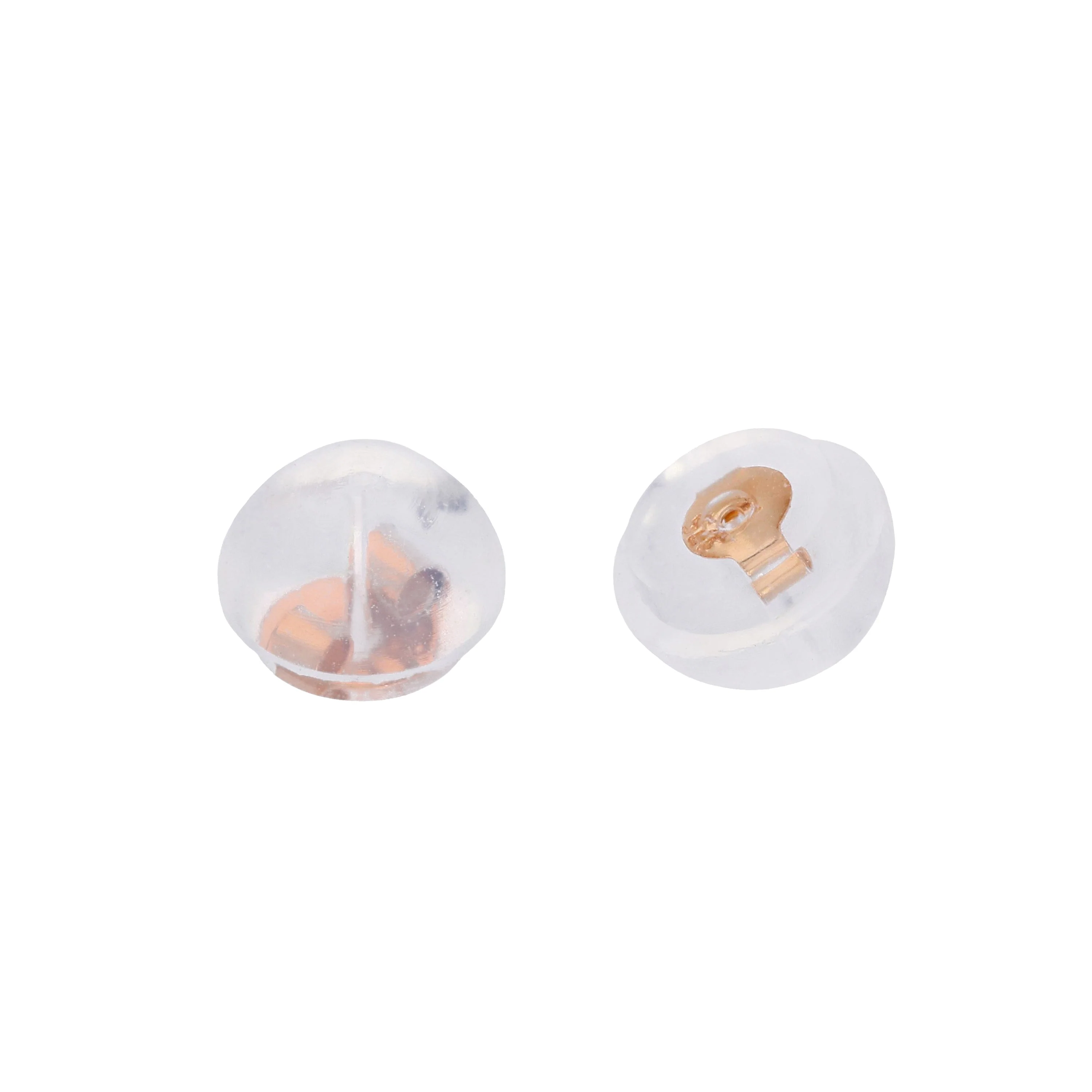 9ct Rose Gold & Rubber Round Butterfly Earring Backs