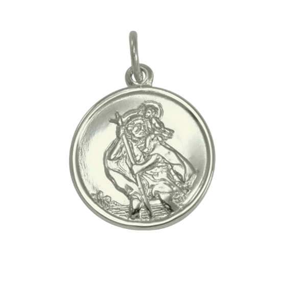 9ct White Gold St Christopher Pendant
