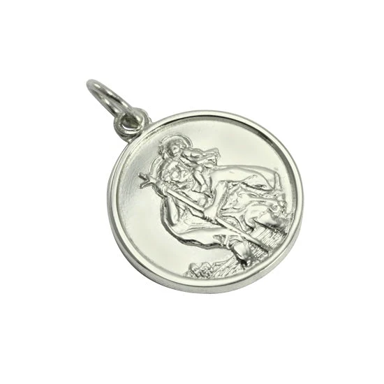 9ct White Gold St Christopher Pendant - Image 2