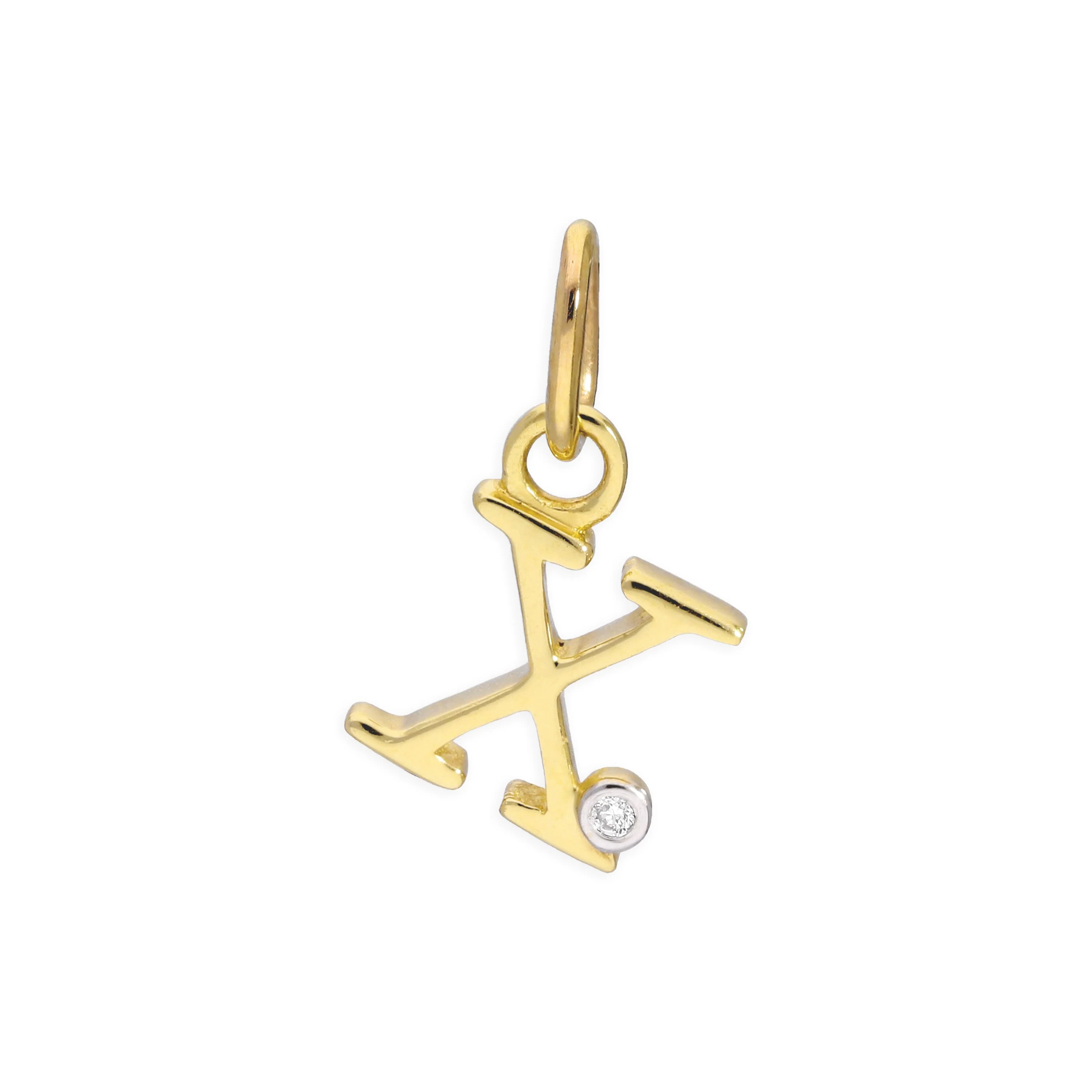 9ct Yellow Gold 0.4pts Diamond Alphabet Letter Pendant A - Z - Image 18