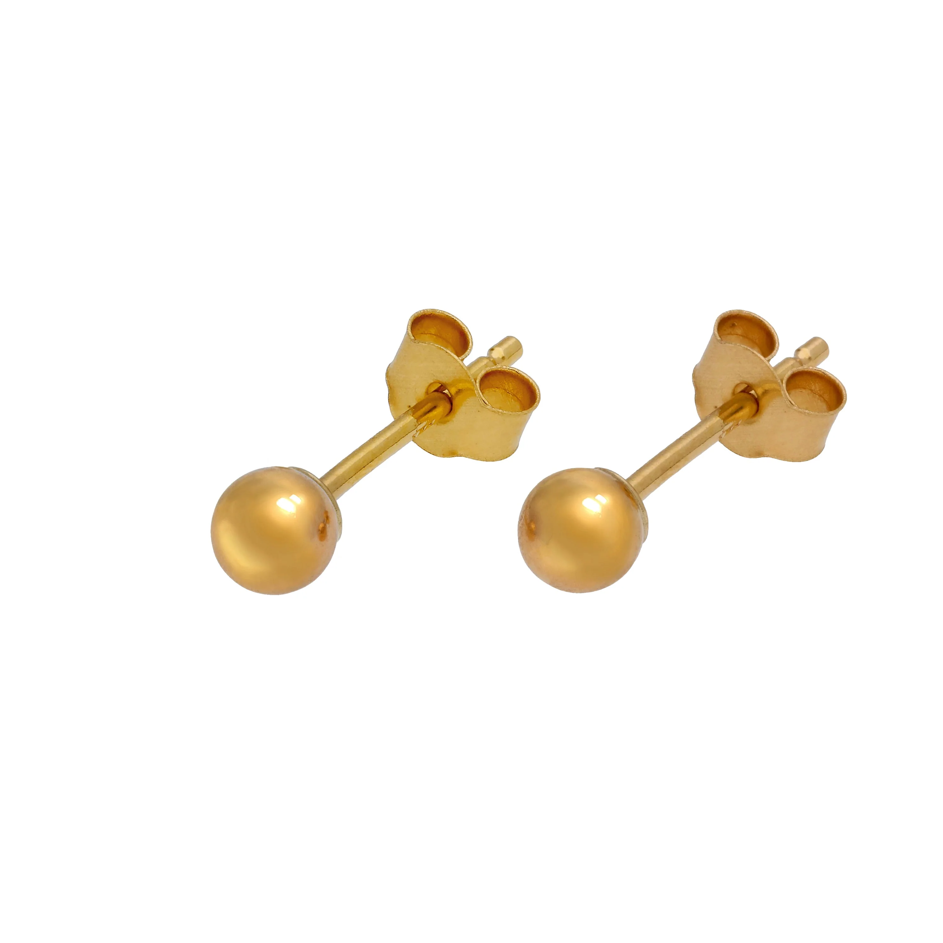 9ct Yellow Gold Ball Stud Earrings - Image 3
