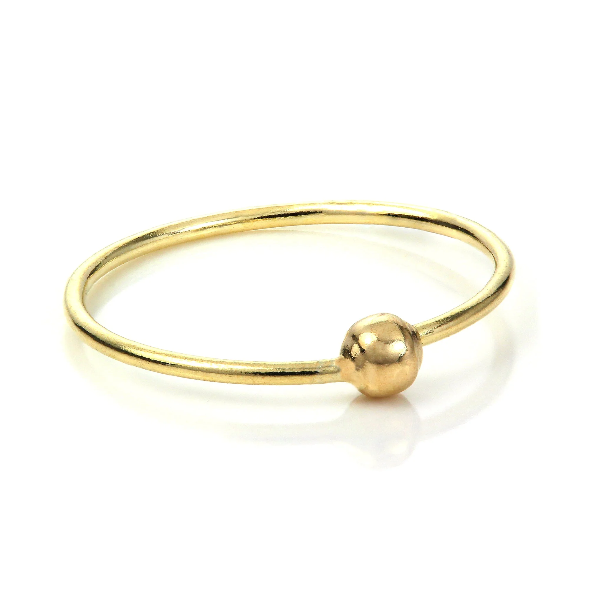 9ct Yellow Gold BCR Hoop Nose Ring - 8mm & 10mm - Image 2
