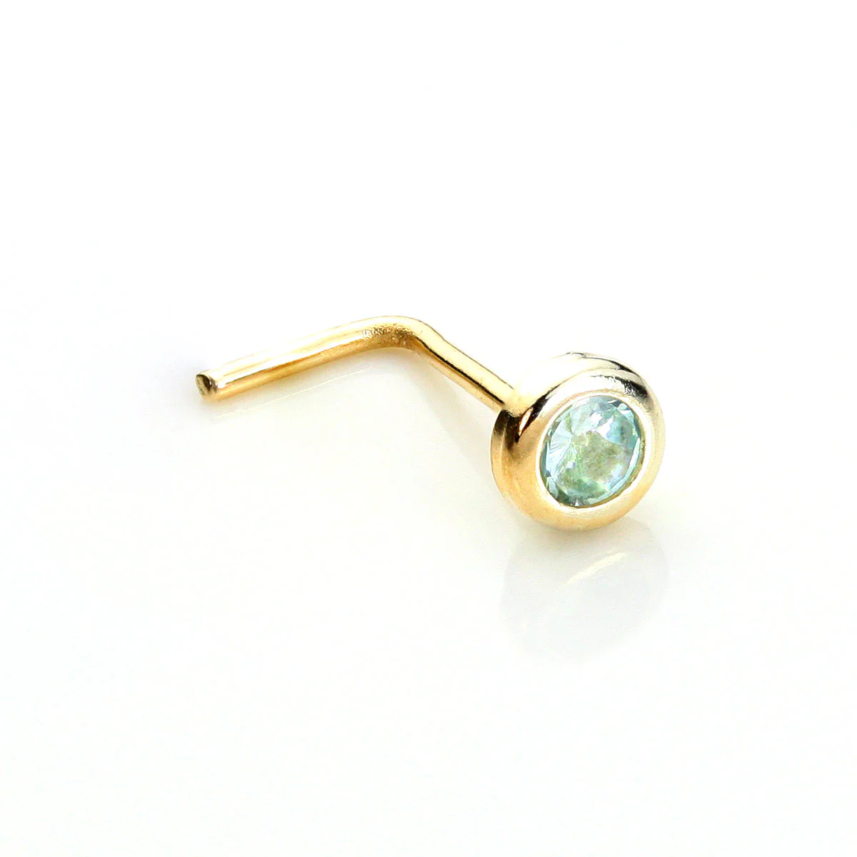 9ct Yellow Gold Crystal 2.75mm Round Nose Stud - Image 3