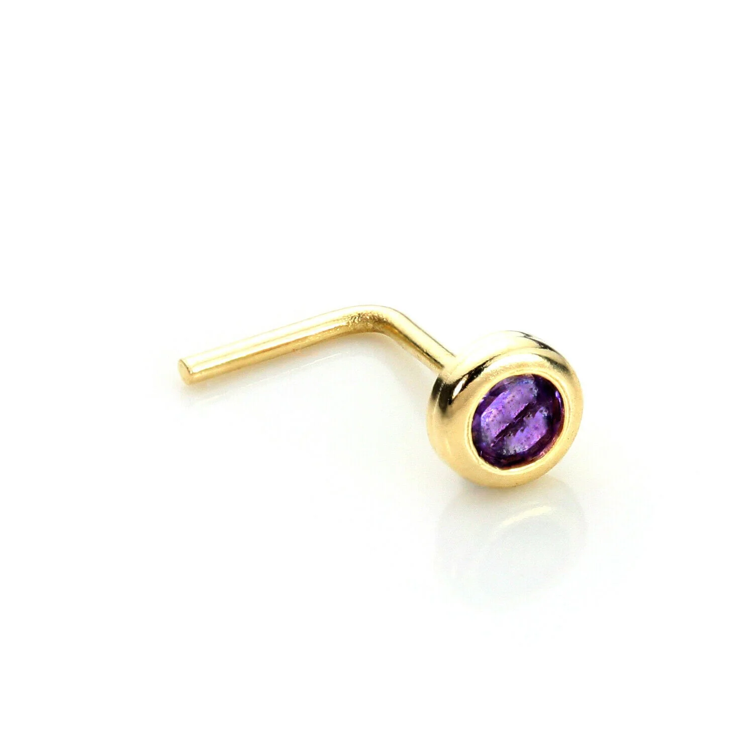 9ct Yellow Gold Crystal 2.75mm Round Nose Stud - Image 4