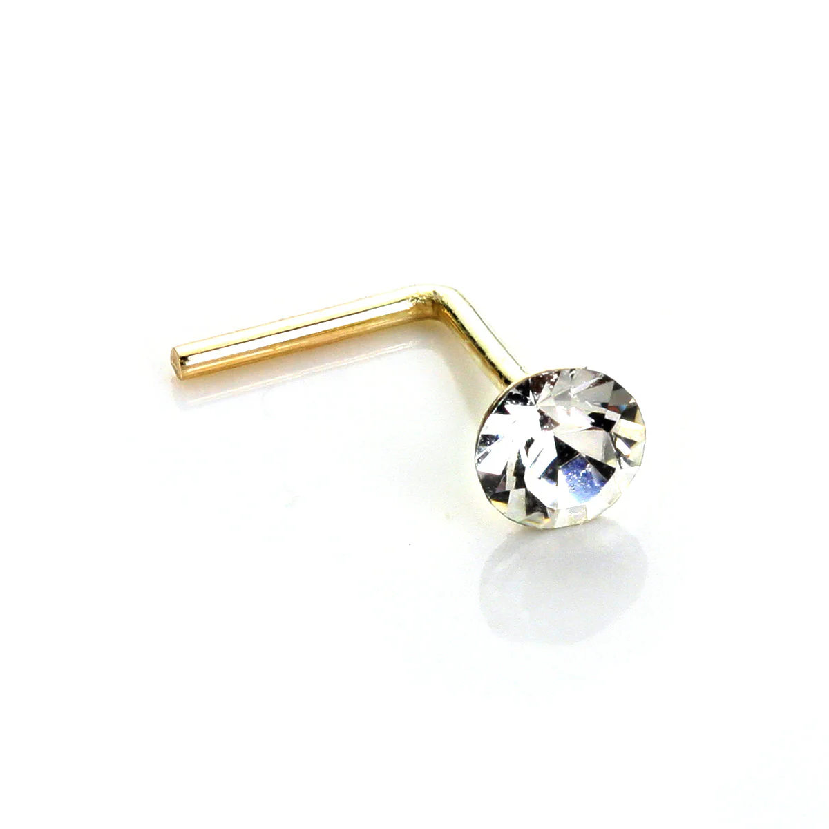 9ct Yellow Gold Crystal 2.8mm Round Nose Stud - Image 12