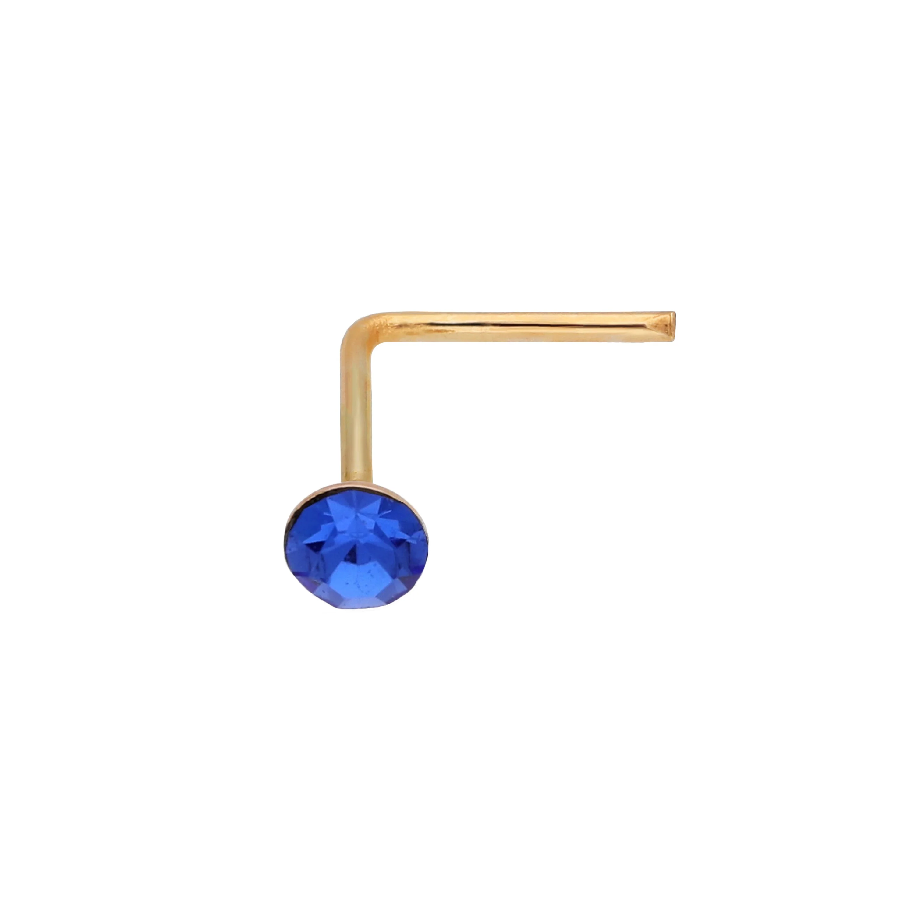 9ct Yellow Gold Crystal 2mm Nose Stud - Image 13