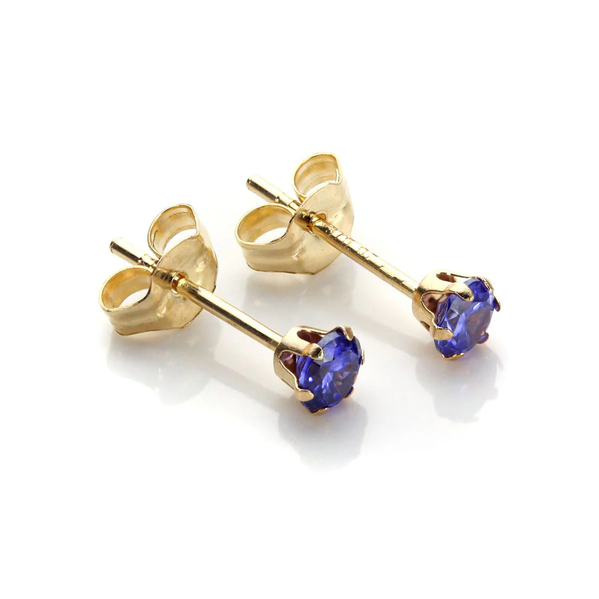9ct Yellow Gold Crystal 3mm Round Stud Earrings - Image 8