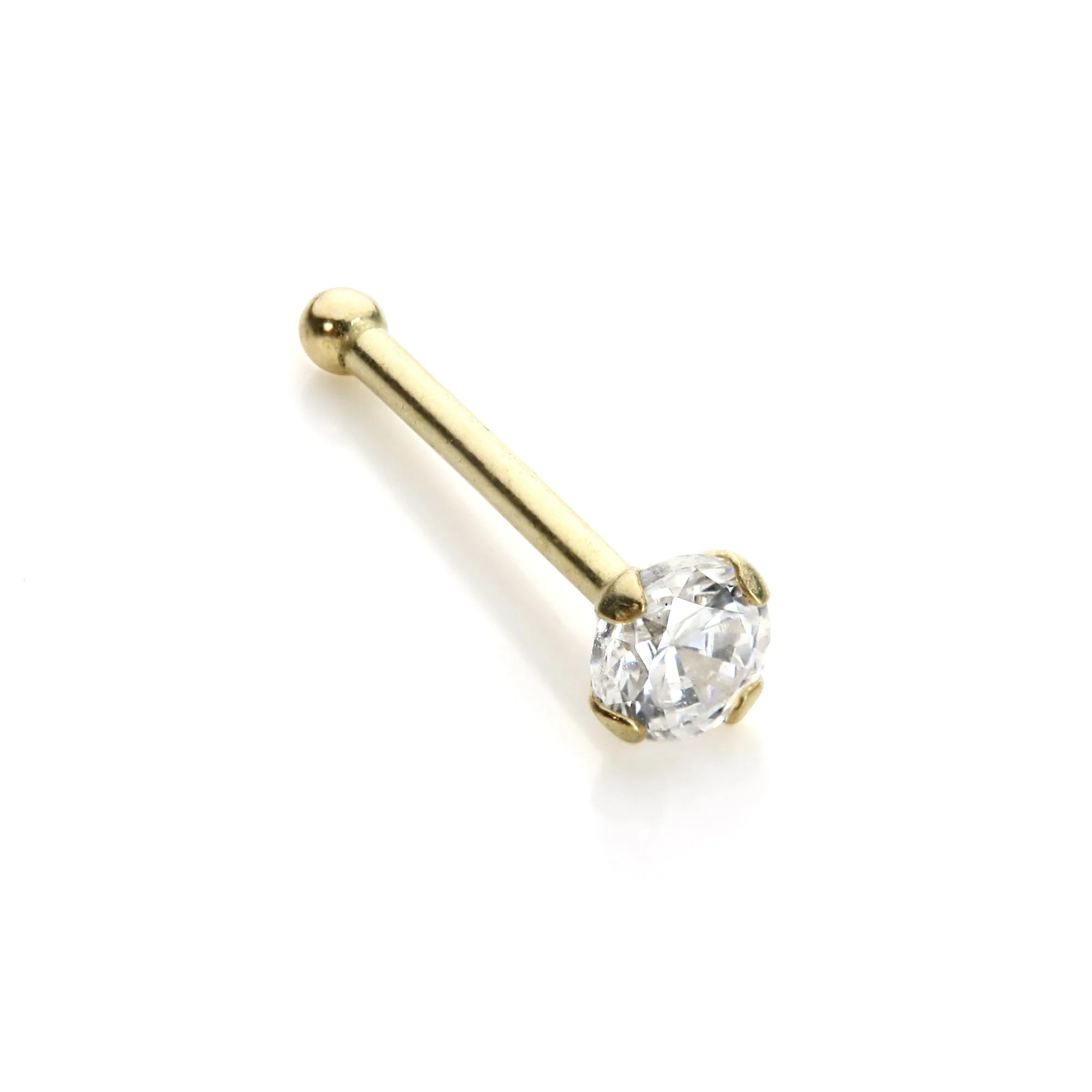 9ct Yellow Gold CZ Nose Stud - Image 3