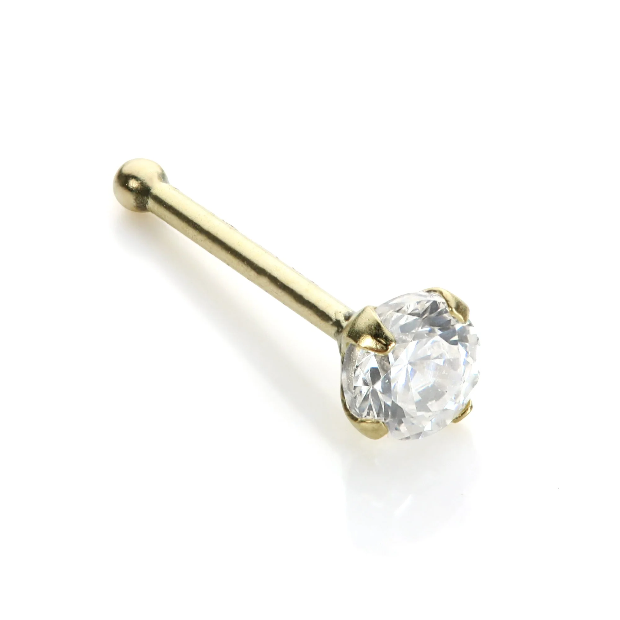 9ct Yellow Gold CZ Nose Stud - Image 4