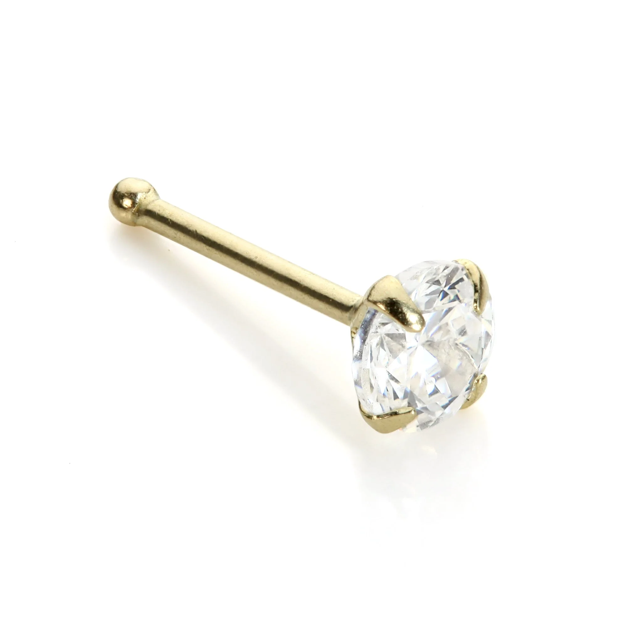 9ct Yellow Gold CZ Nose Stud - Image 5