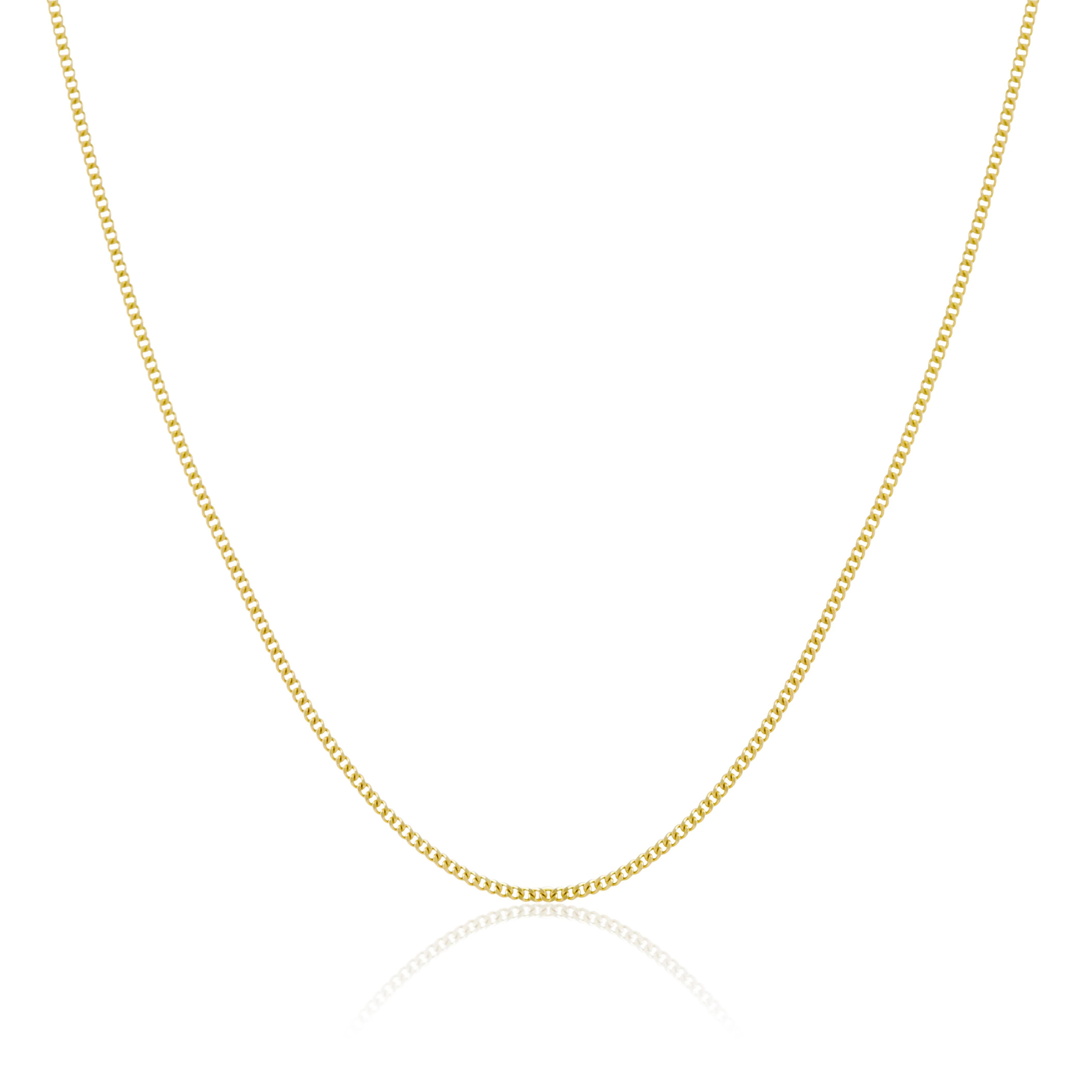 9ct Yellow Gold Diamond Cut Curb Chain 16 - 20 Inches
