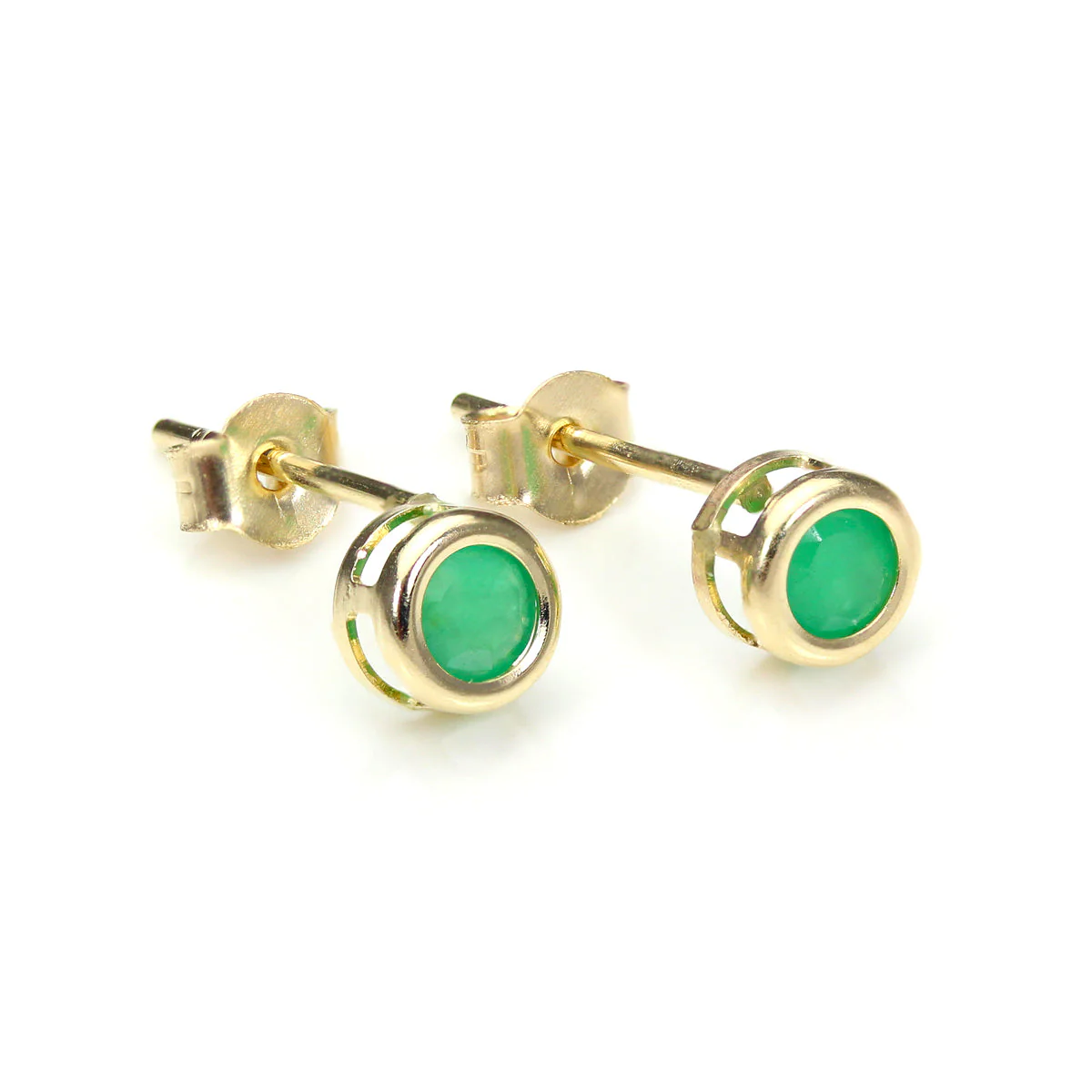 9ct Yellow Gold Gemstone & Crystal 4mm Stud Earrings - Image 8