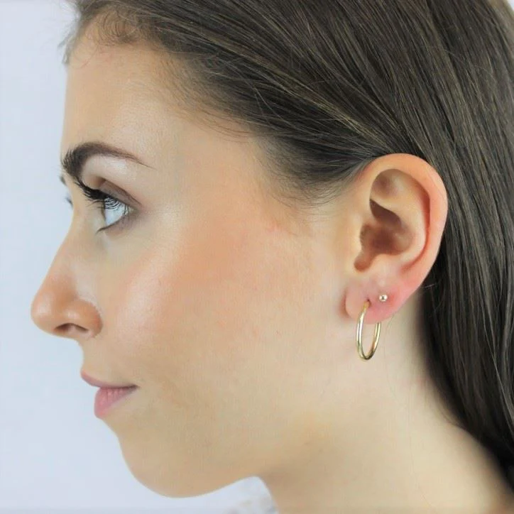 9ct Yellow Gold Hoop Earrings - Image 2