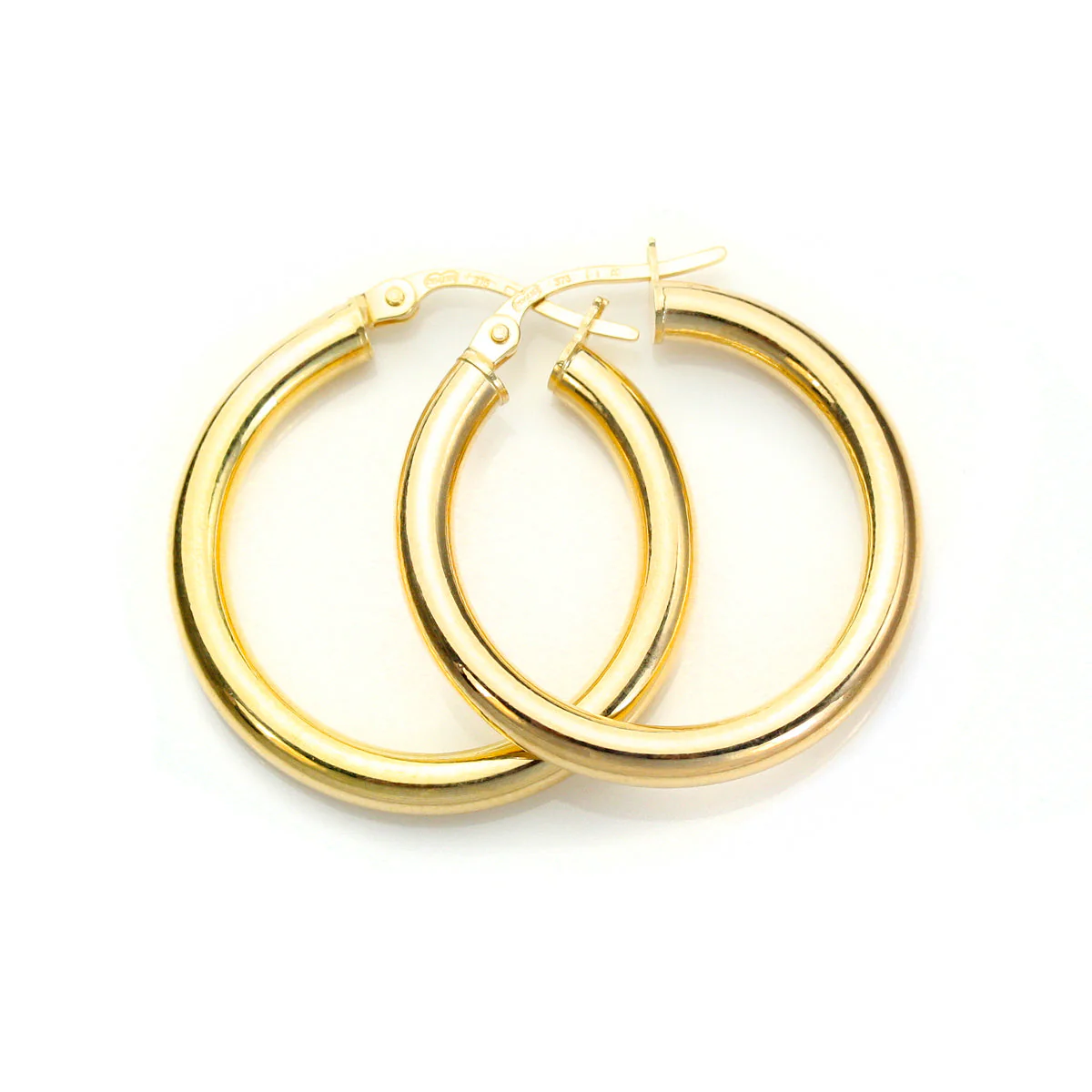 9ct Yellow Gold Plain Creole Earrings - Image 6