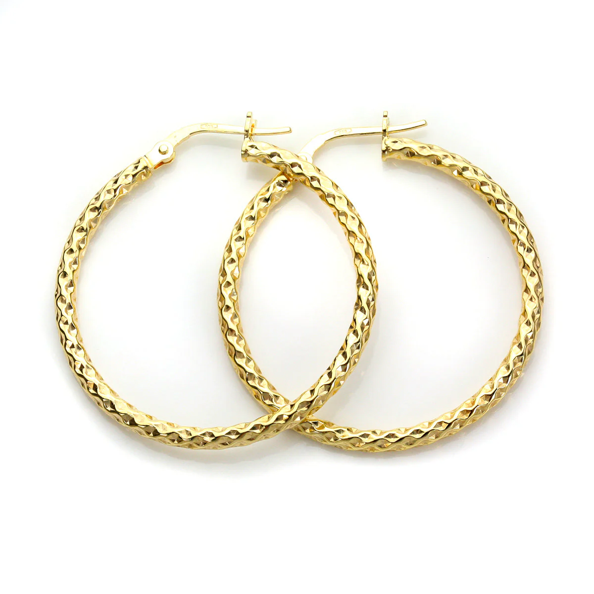 9ct Yellow Gold Twisted Creole Earrings - Image 4