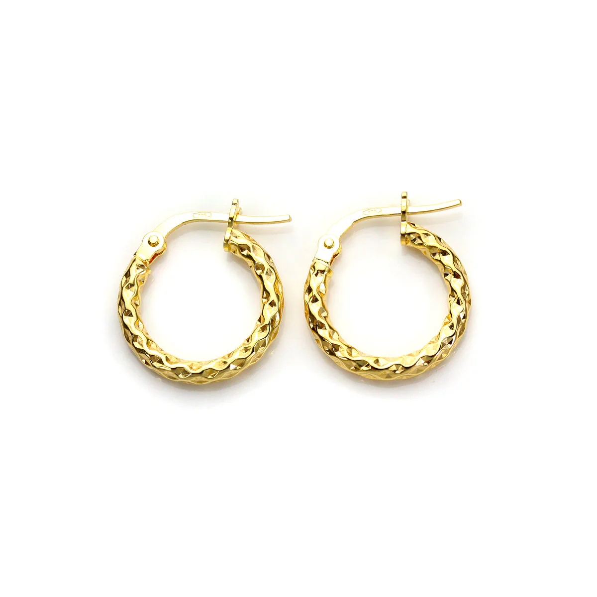 9ct Yellow Gold Twisted Creole Earrings - Image 5
