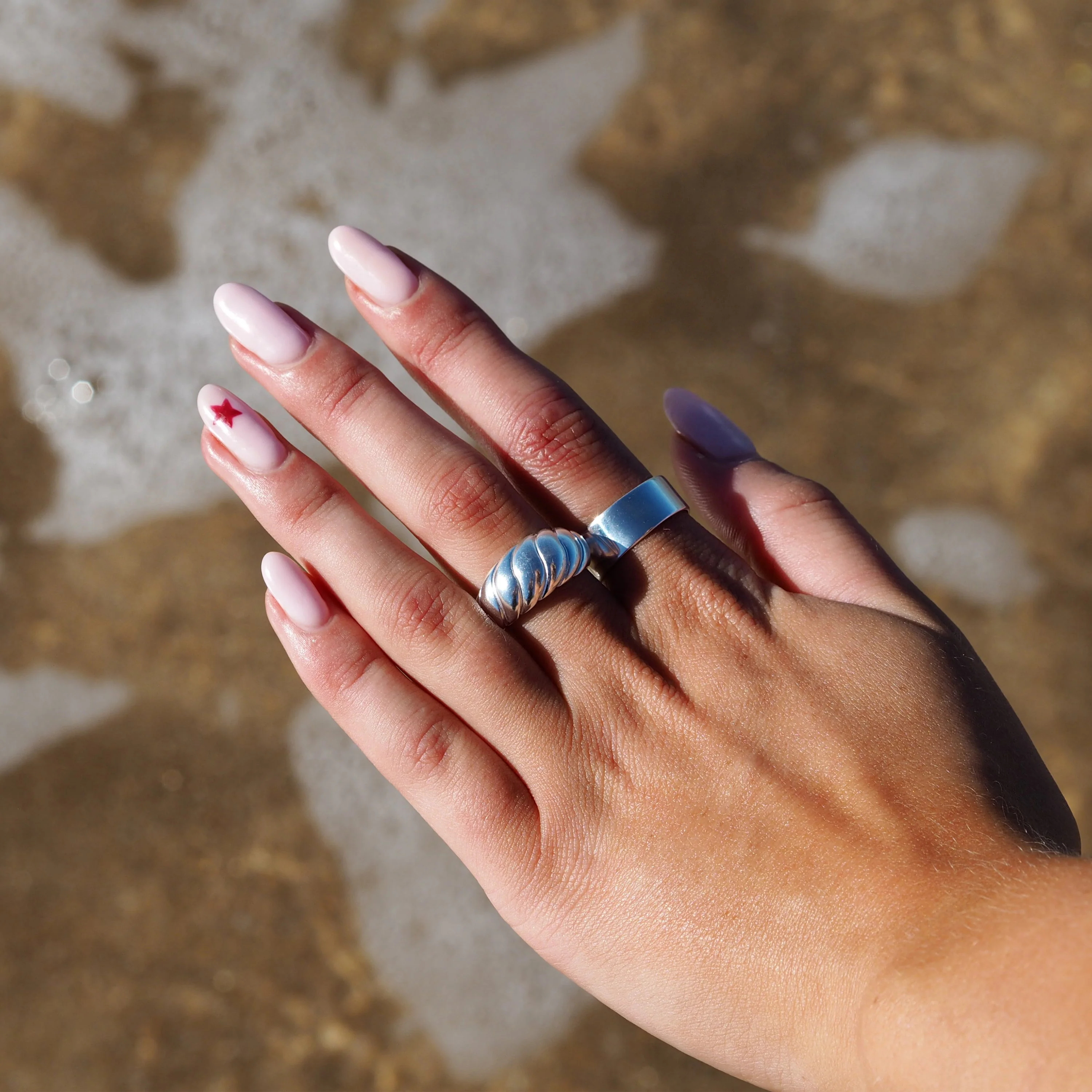 Adjustable Heavy Sterling Silver Chunky Twist Rope Ring - Image 2