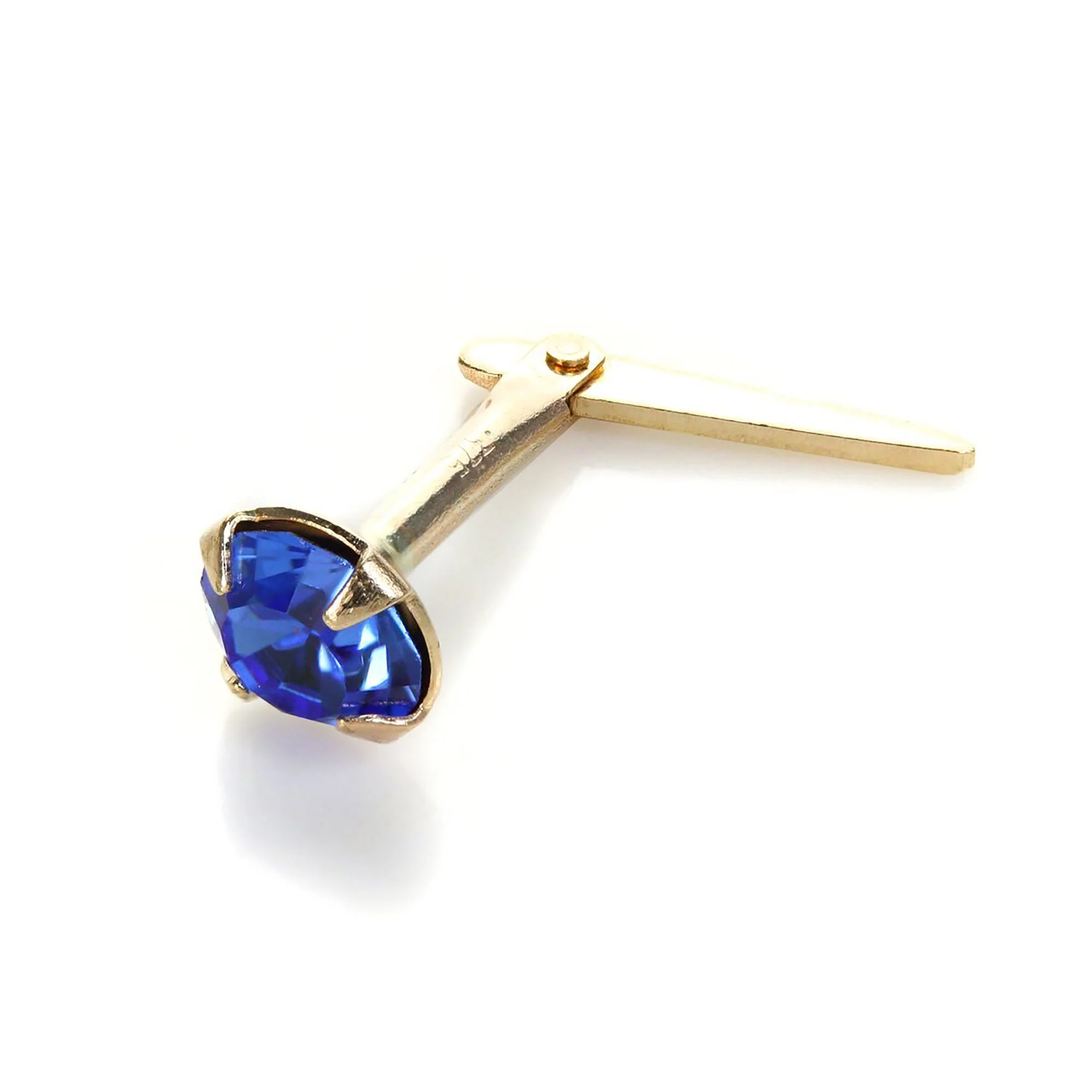 Andralok 9ct Yellow Gold Crystal 3.5mm Nose Stud - Image 10