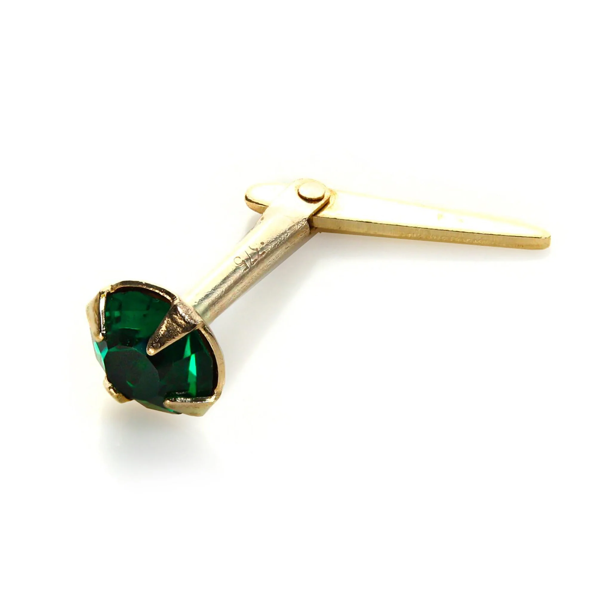 Andralok 9ct Yellow Gold Crystal 3.5mm Nose Stud - Image 14