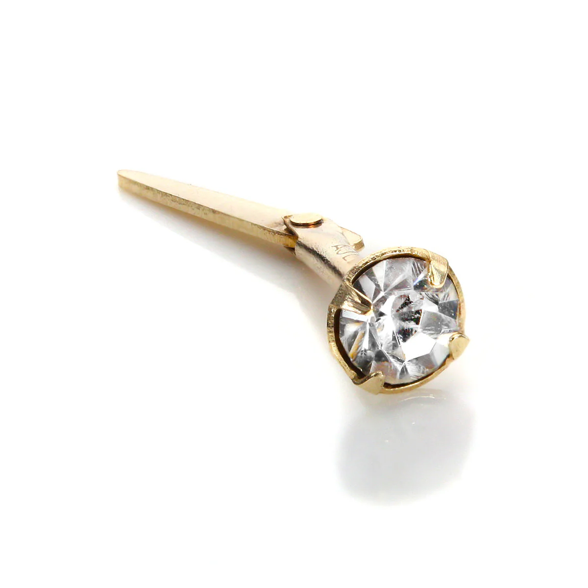 Andralok 9ct Yellow Gold CZ 3mm Nose Stud - Image 3