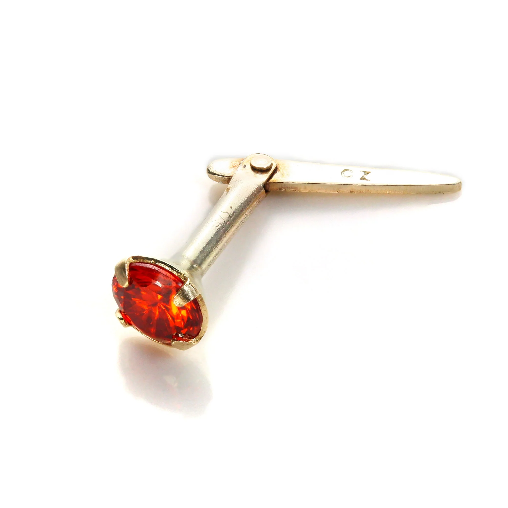 Andralok 9ct Yellow Gold CZ 3mm Round Nose Stud - Image 6