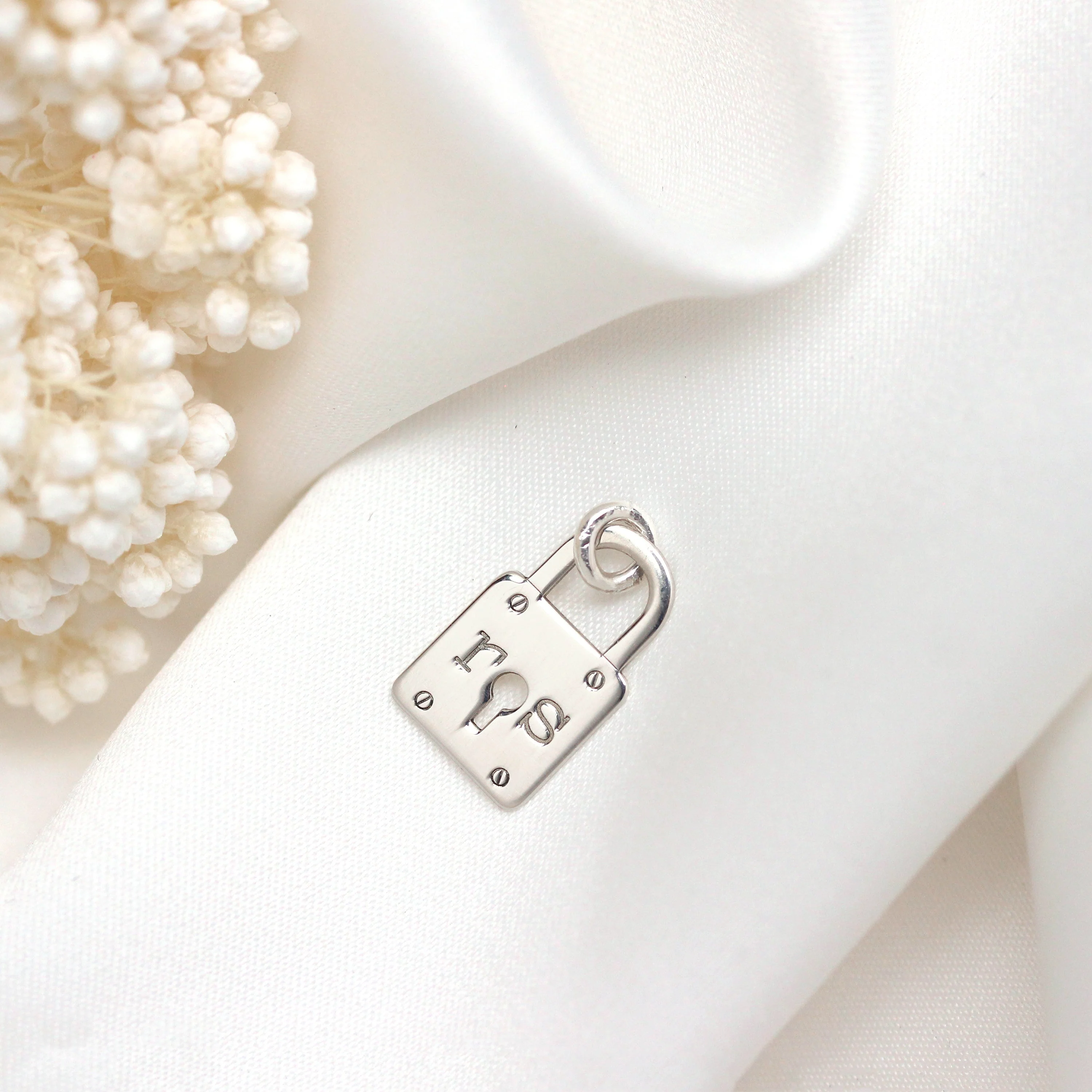 Bespoke Sterling Silver Keyhole Padlock Charm - Image 3