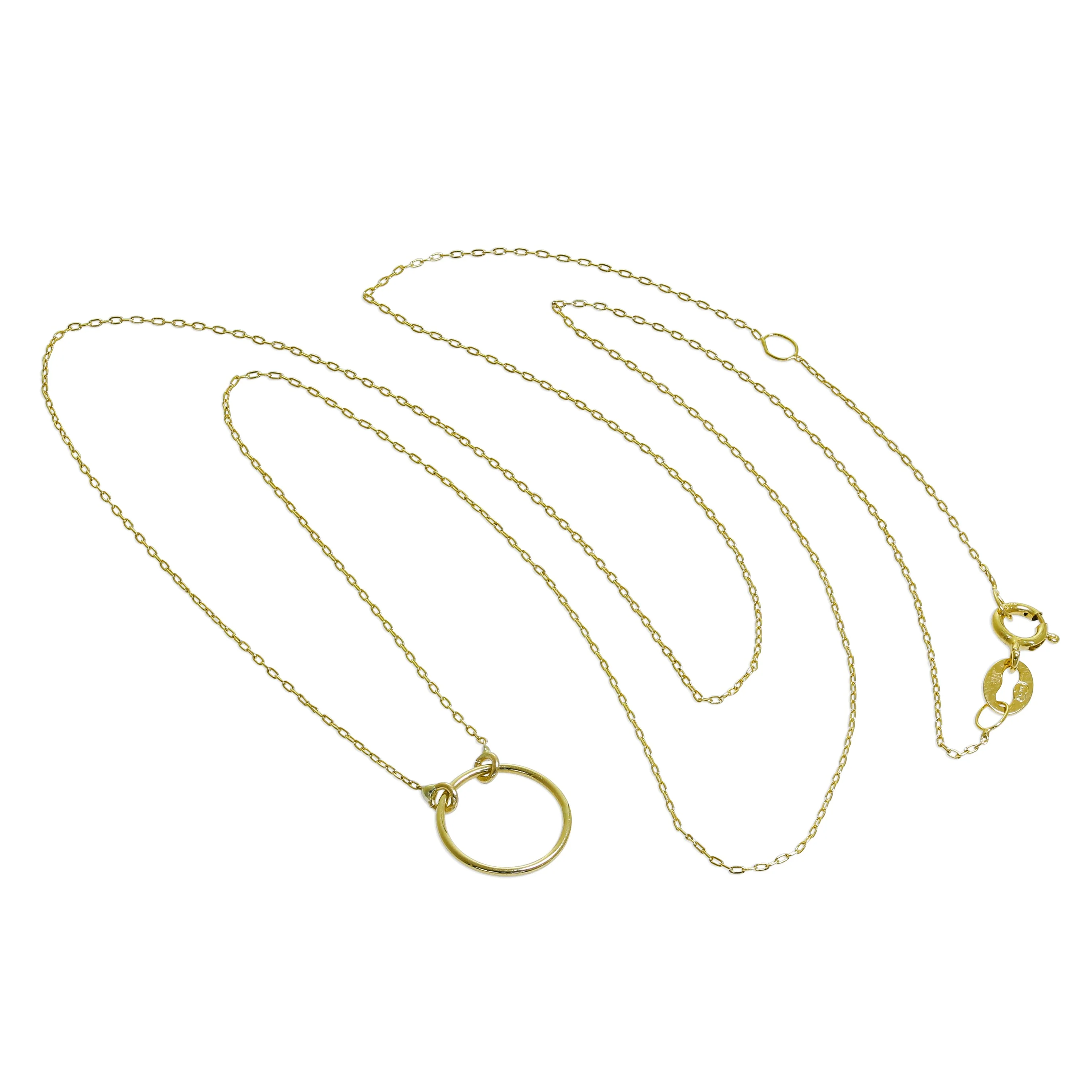 Fine 9ct Gold Karma Circle Necklace - 18 Inches - Image 3