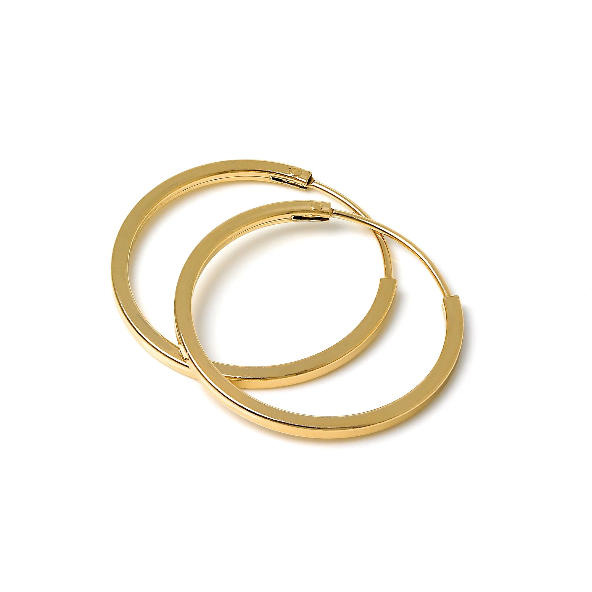 Gold Plated Silver 1mm Square Sleeper 12mm - 40mm Hoop Earrings - Image 7