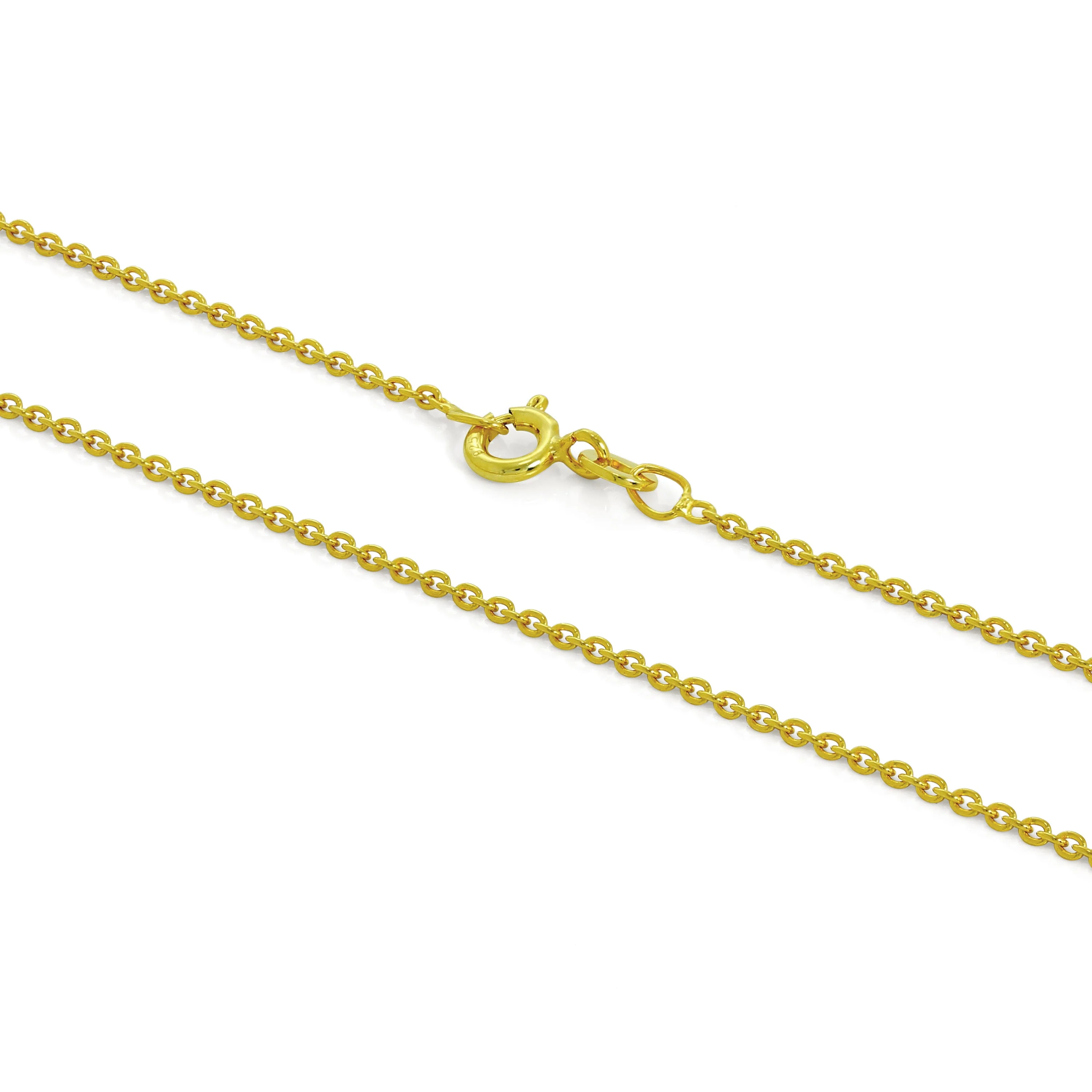 Gold Plated Sterling Silver 1mm Cable Chain 16 - 24 Inches - Image 2