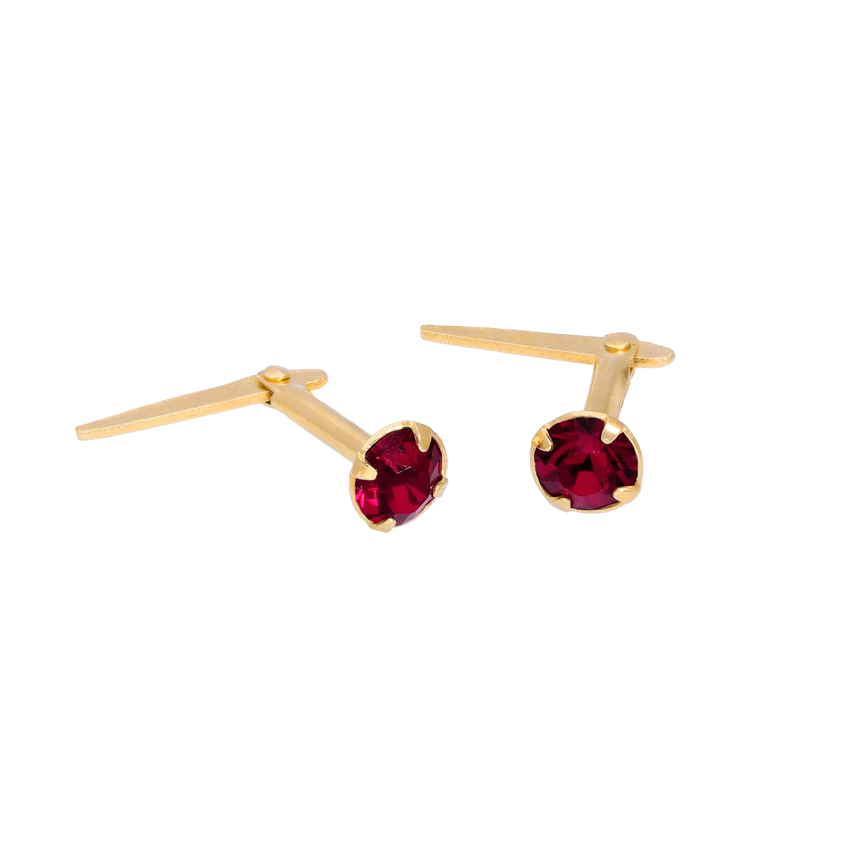 Gold Plated Sterling Silver & 3mm Crystal Andralok Stud Earrings - Image 13