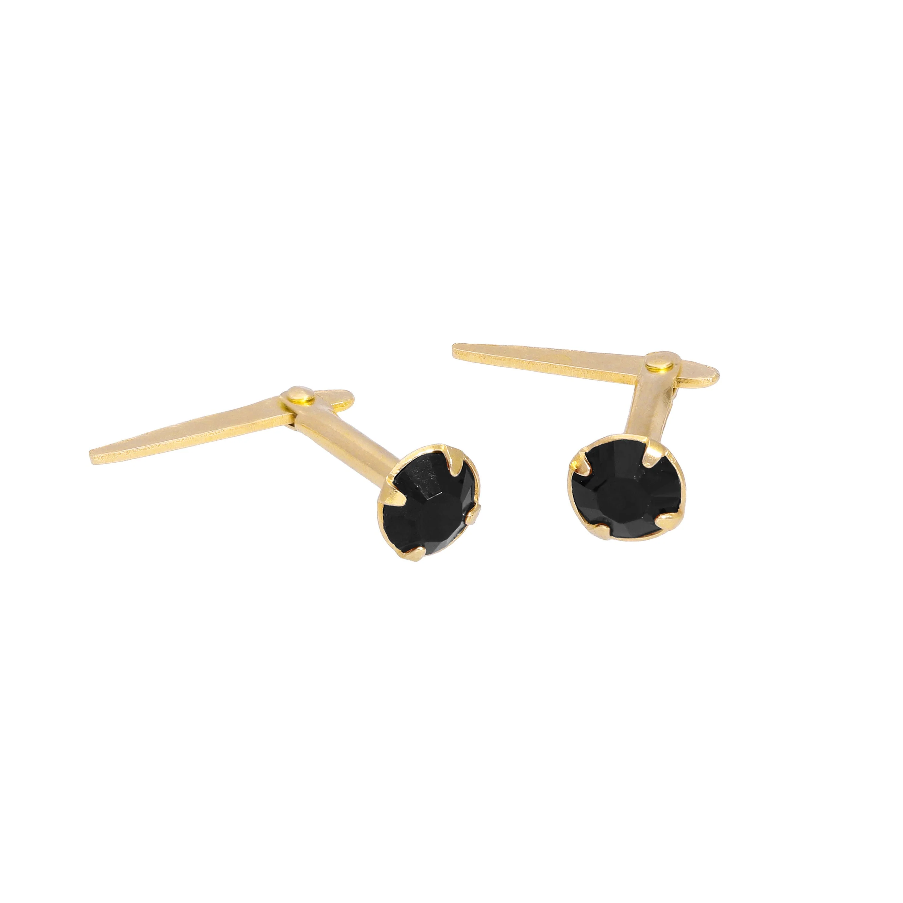 Gold Plated Sterling Silver & 3mm Crystal Andralok Stud Earrings - Image 6