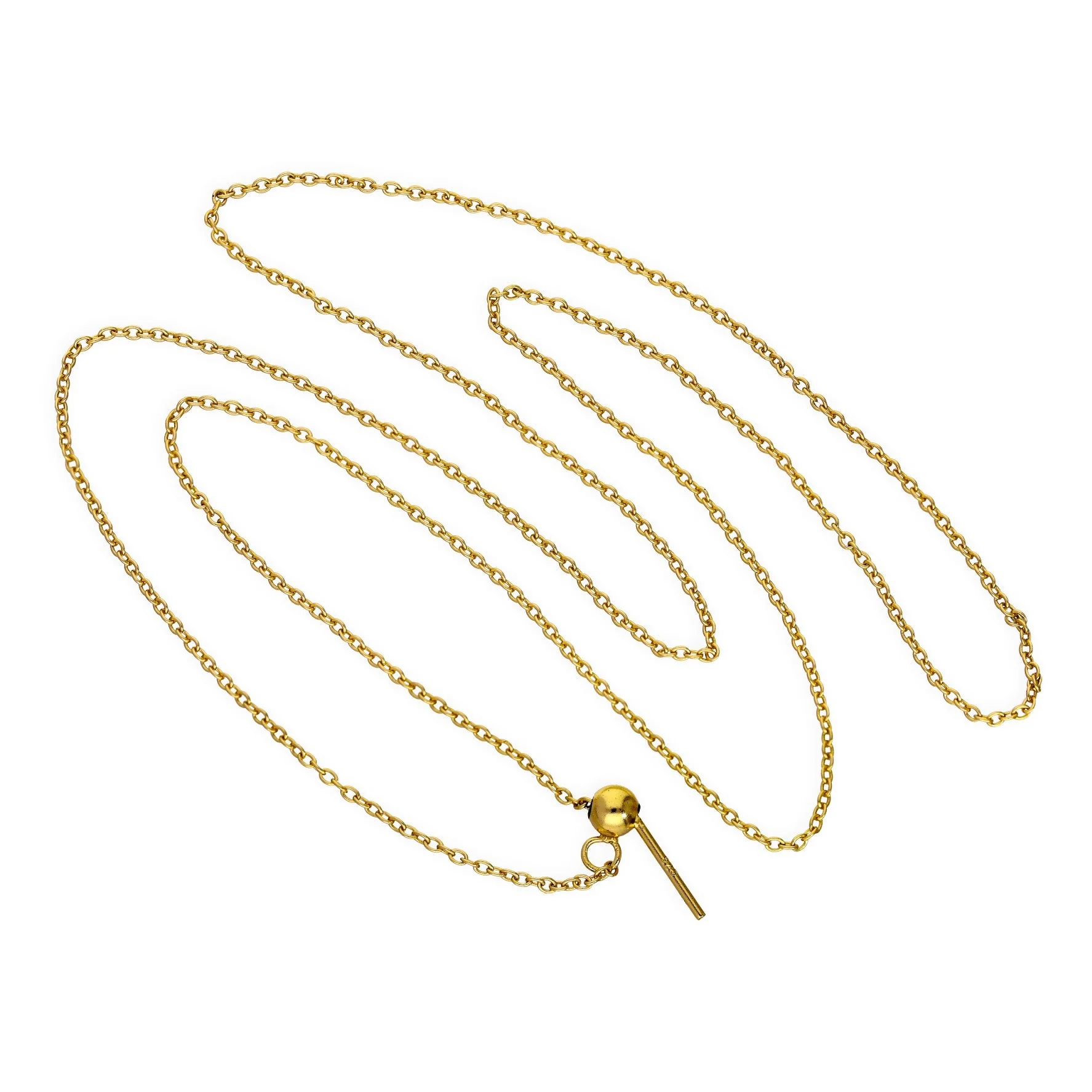 Gold Plated Sterling Silver Adjustable Choker to 20 Inch Belcher Chain Necklace w Bead Slider Clasp - Image 5