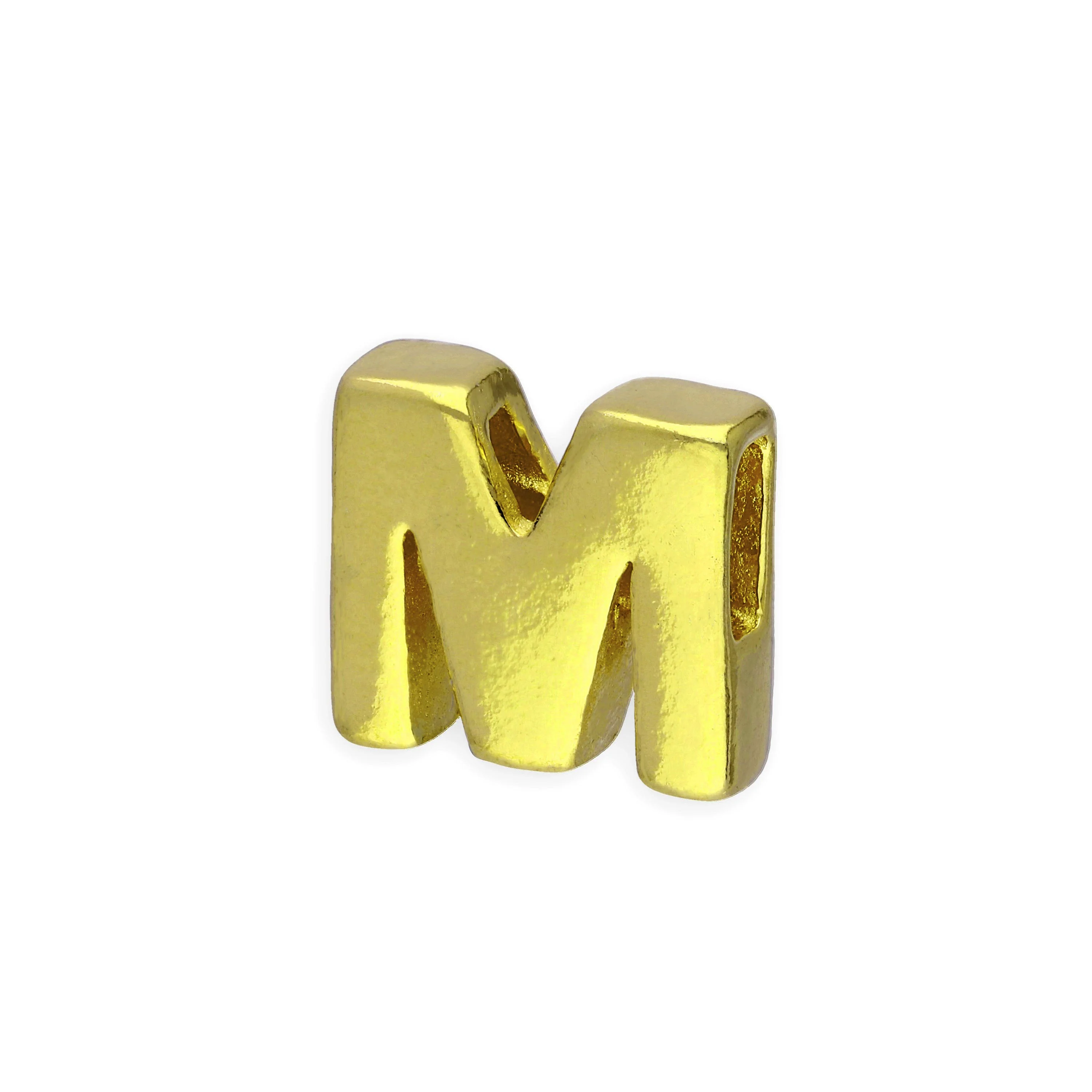 Gold Plated Sterling Silver Alphabet Letter Threader Bead Charm A - Z - Image 18