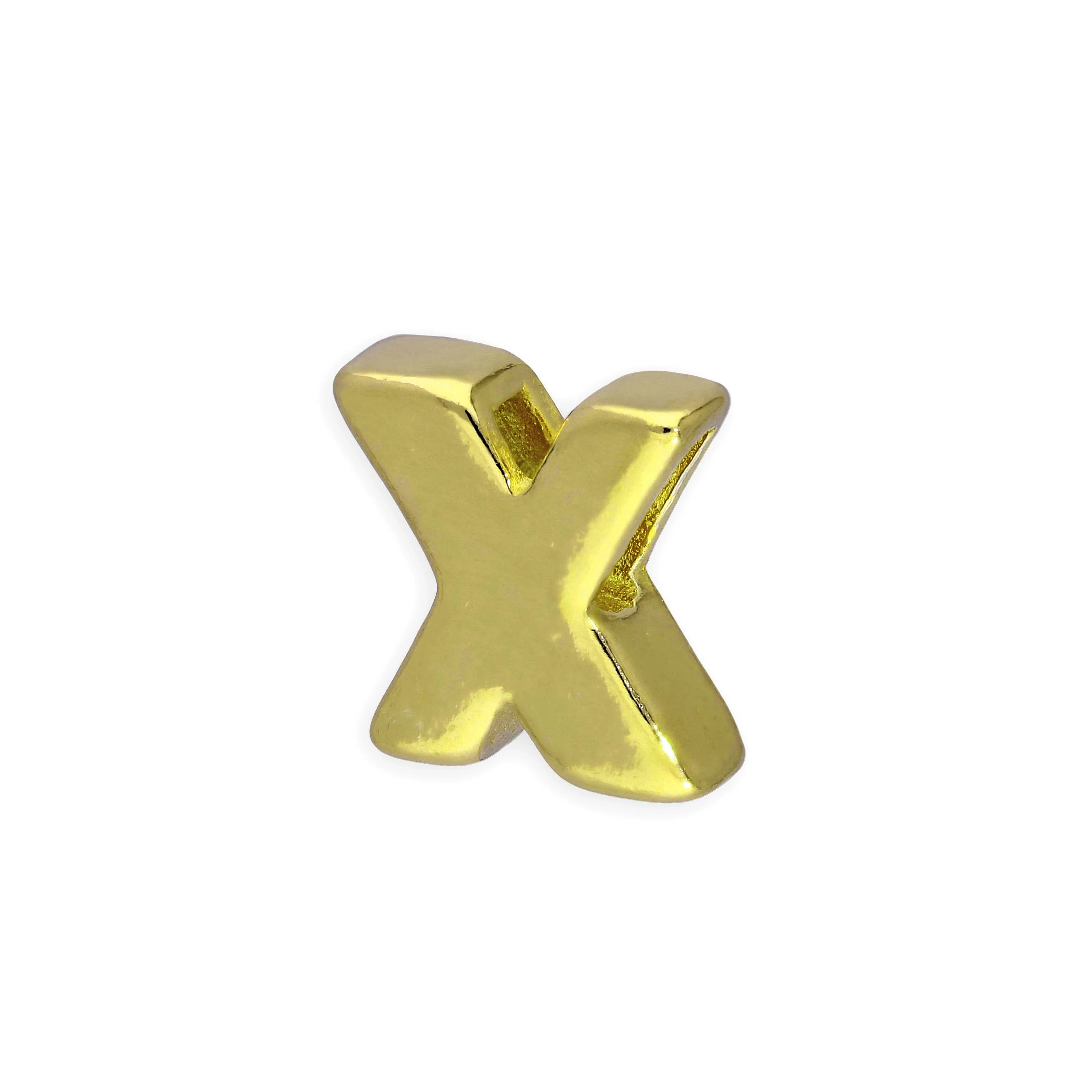 Gold Plated Sterling Silver Alphabet Letter Threader Bead Charm A - Z - Image 21