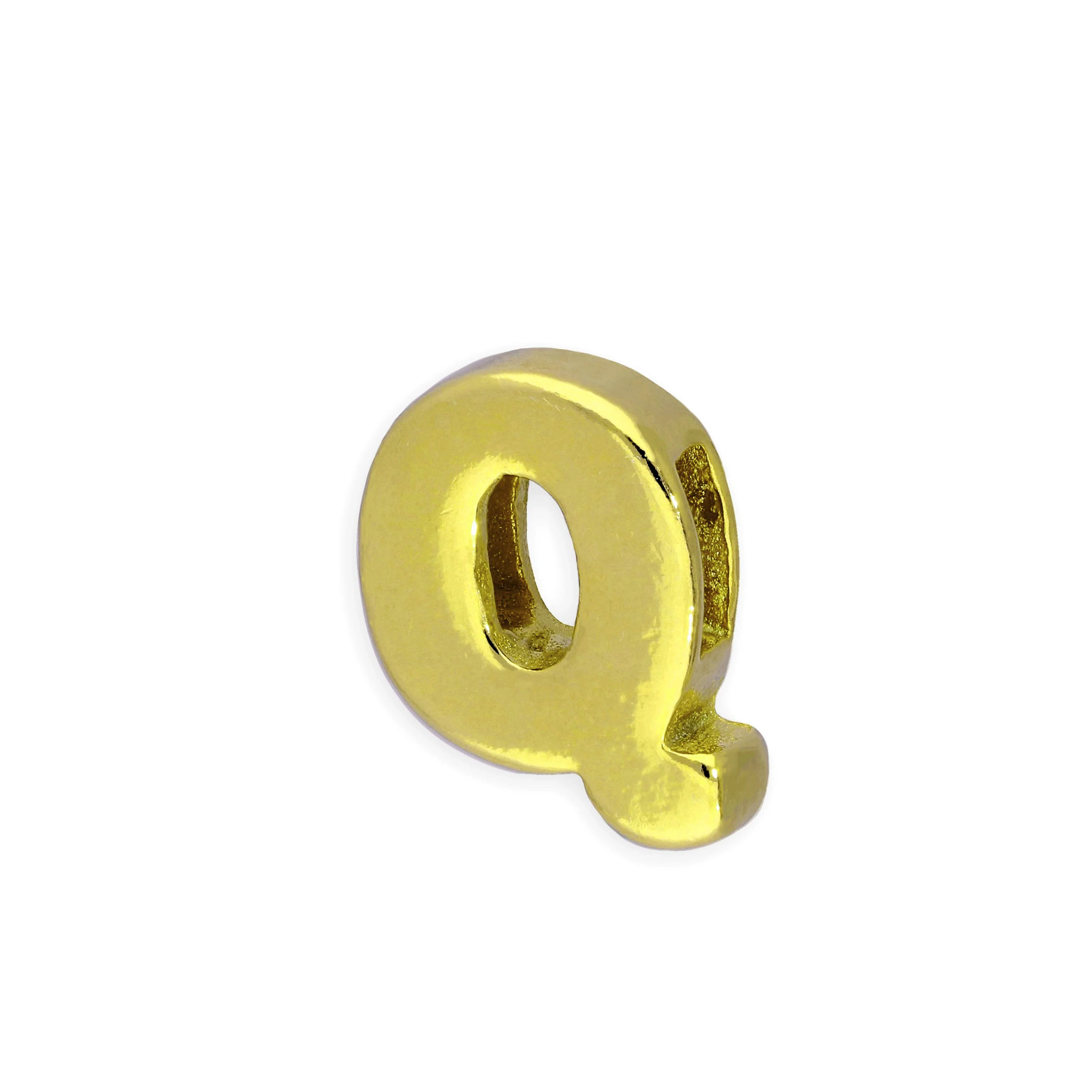 Gold Plated Sterling Silver Alphabet Letter Threader Bead Charm A - Z - Image 25