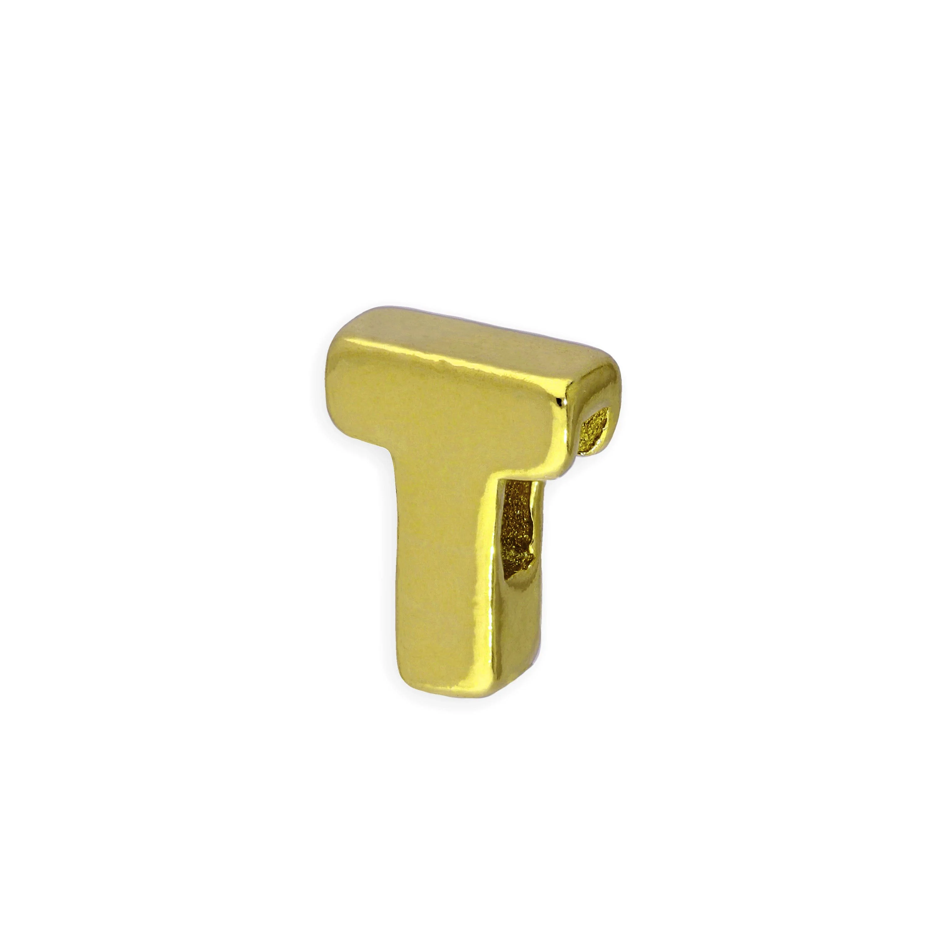 Gold Plated Sterling Silver Alphabet Letter Threader Bead Charm A - Z - Image 3