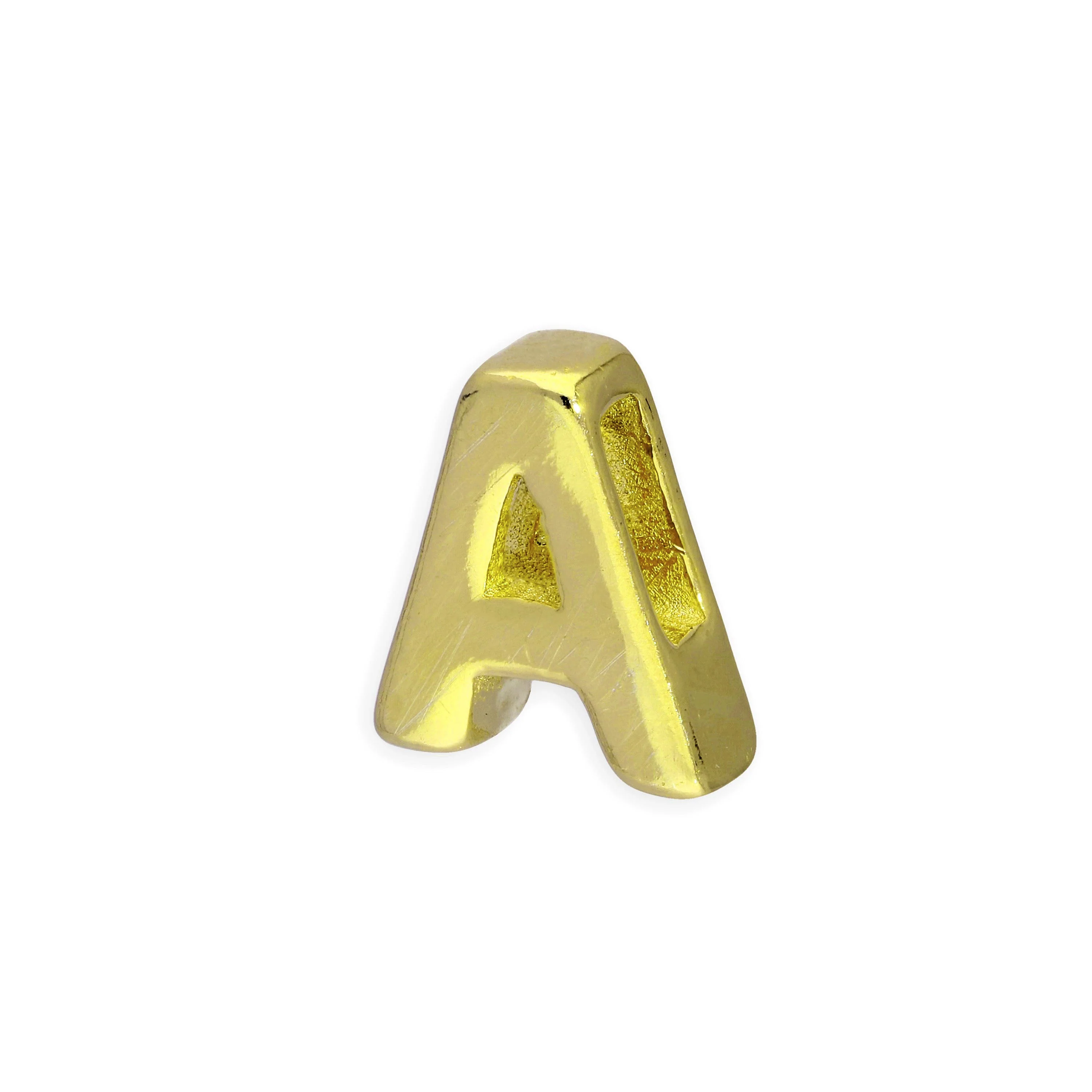 Gold Plated Sterling Silver Alphabet Letter Threader Bead Charm A - Z - Image 4