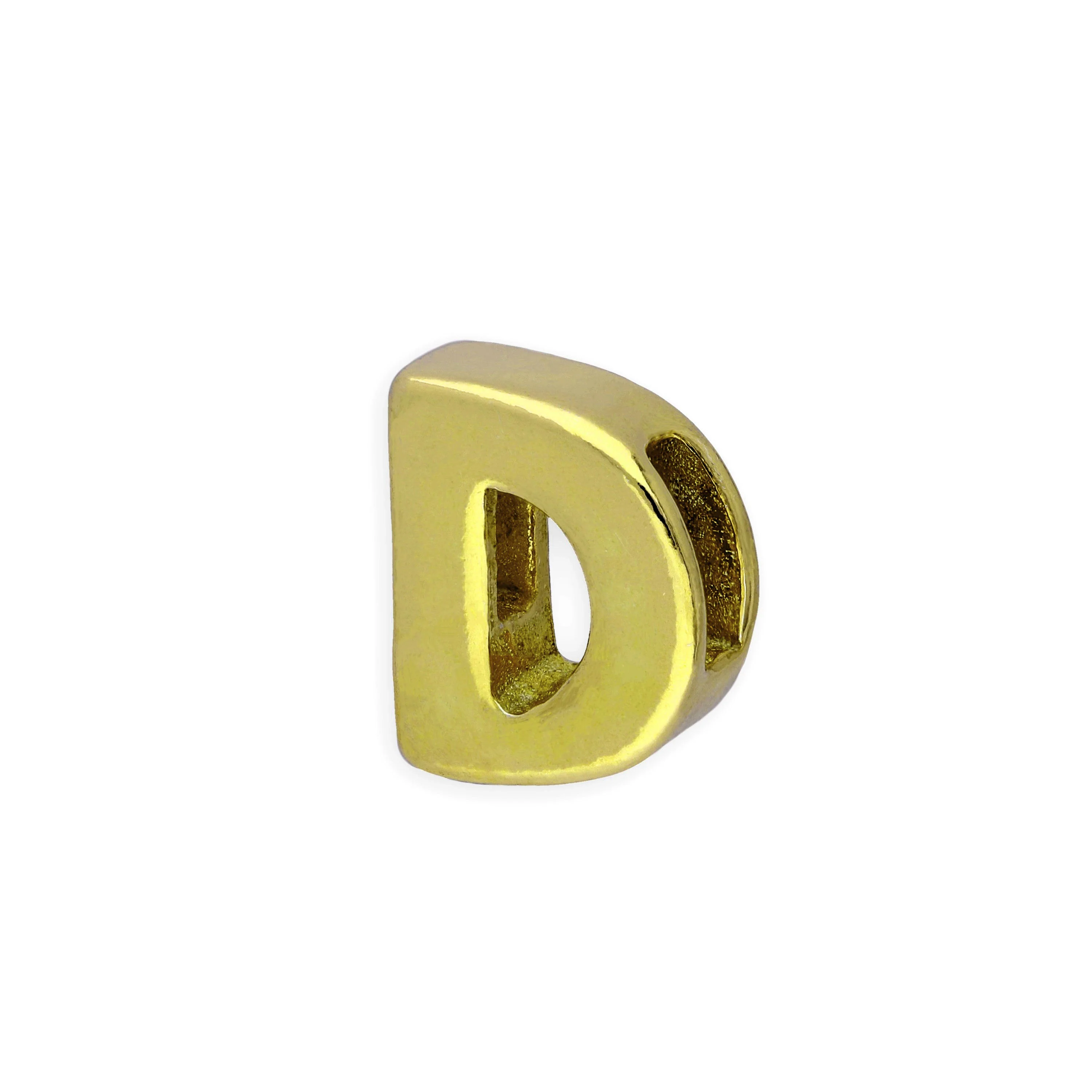 Gold Plated Sterling Silver Alphabet Letter Threader Bead Charm A - Z - Image 5